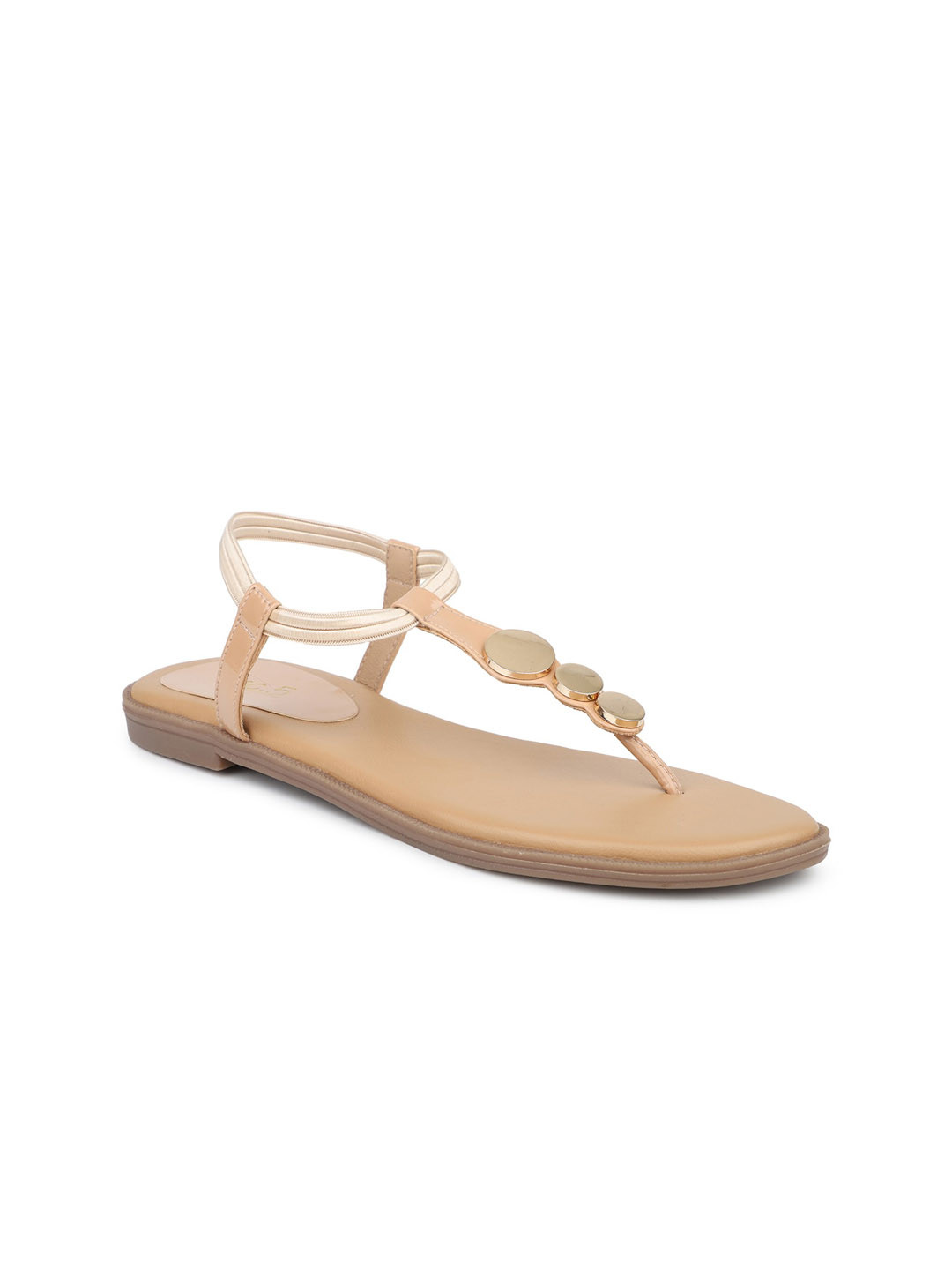 

Inc 5 Women Beige T-Strap Flats