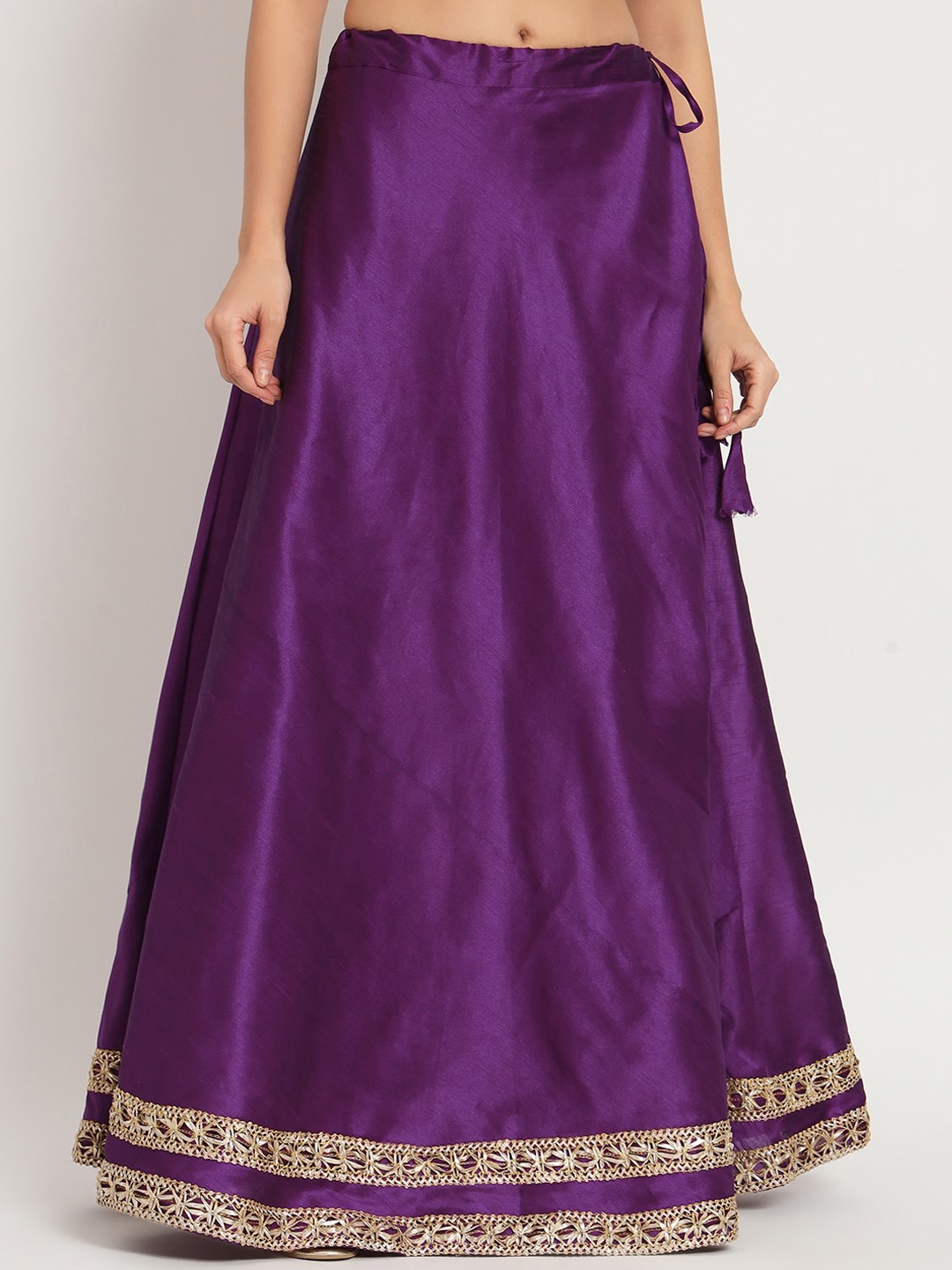 

studio rasa Maxi Length Embellished Detail Flared Skirt, Purple