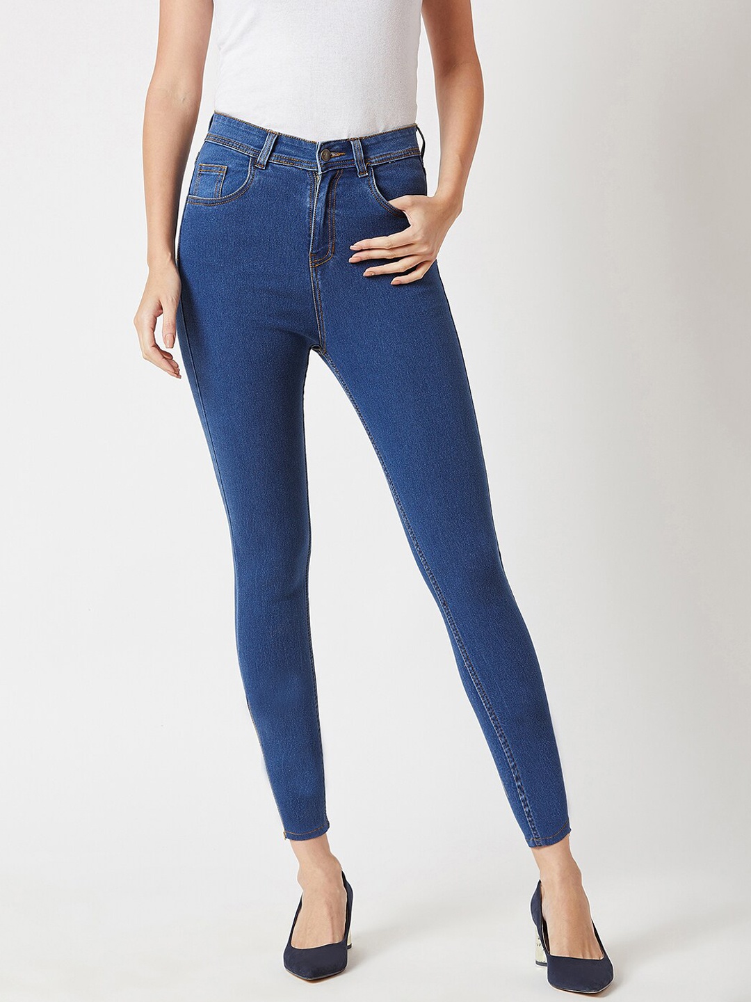 

DressBerry Women Blue Skinny Fit High-Rise Stretchable Jeans