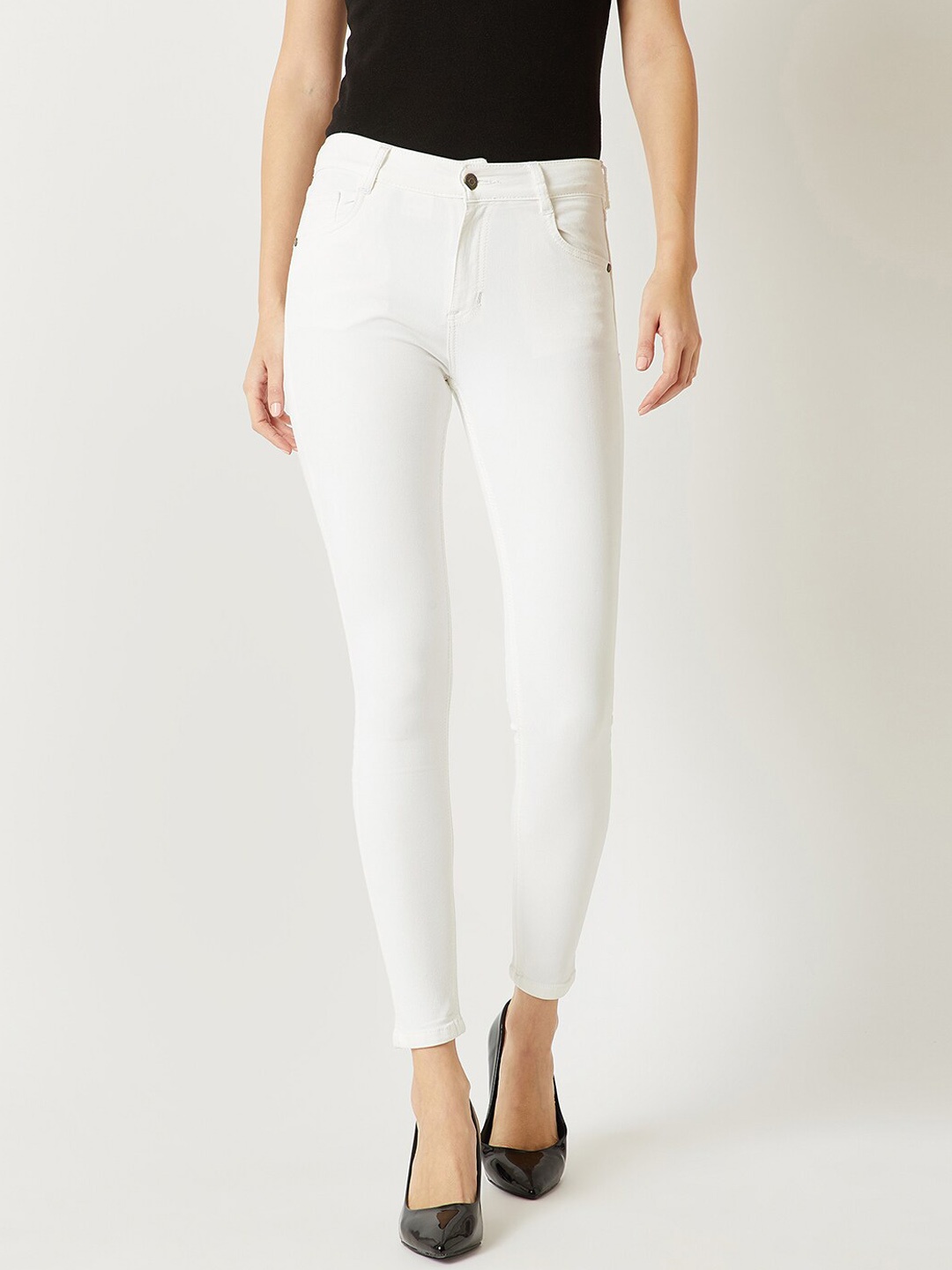 

DressBerry Women Clean Look Skinny Fit Cotton Stretchable Jeans, White