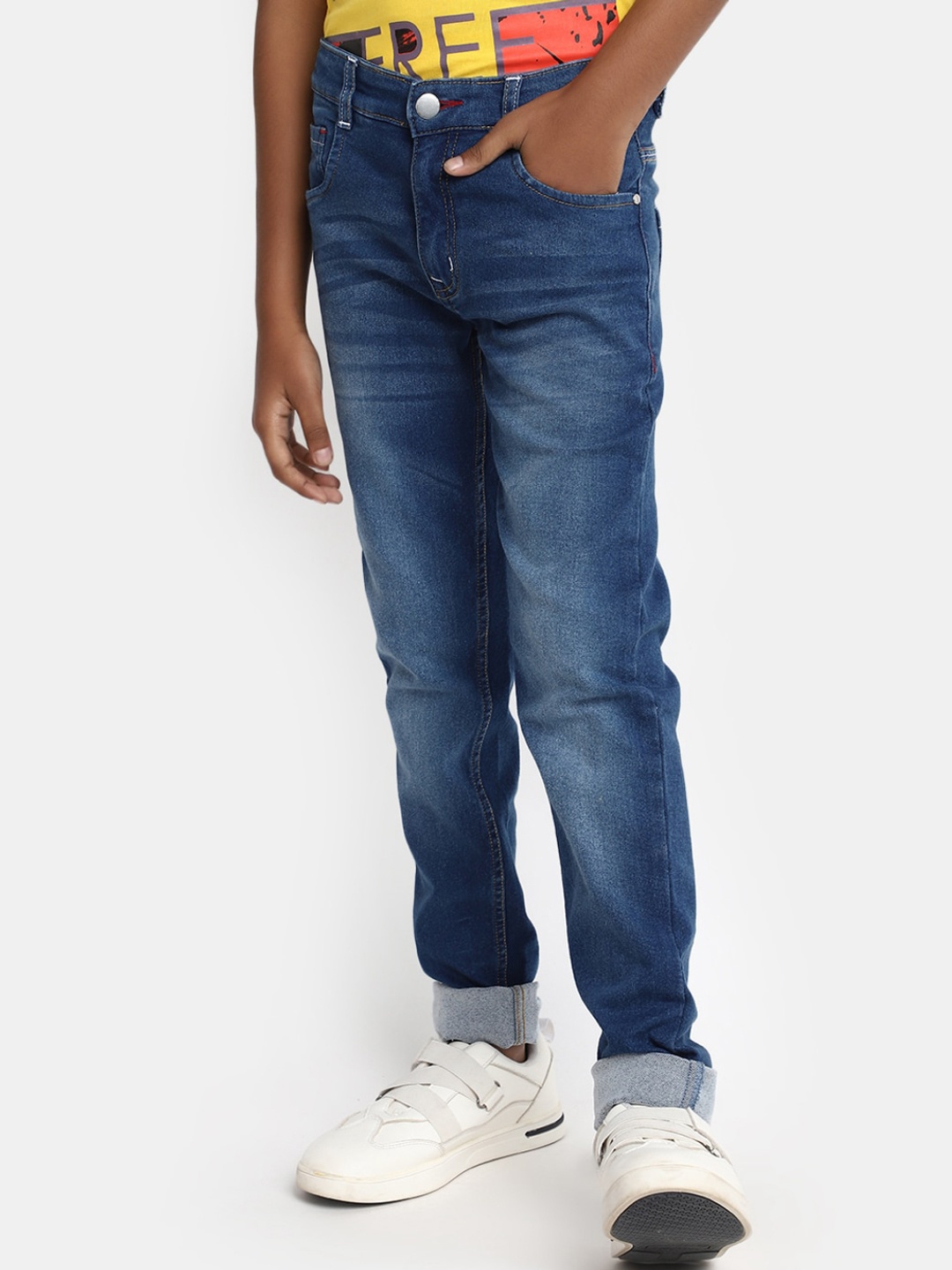 

V-Mart Boys Blue Low Distress Heavy Fade Jeans