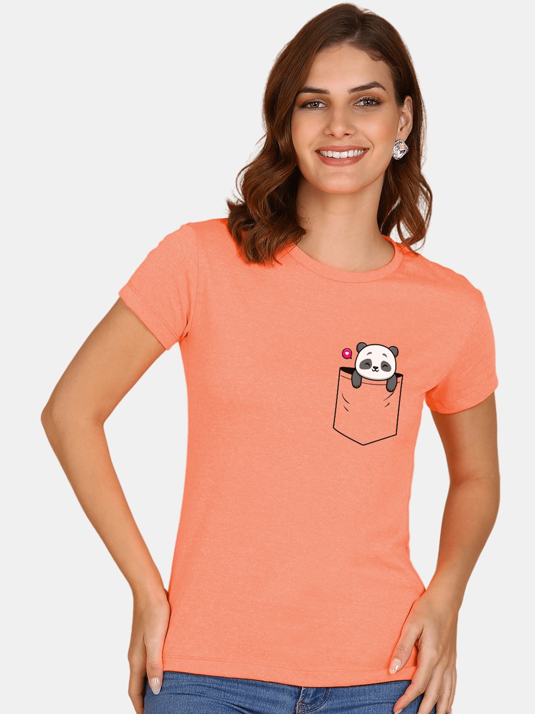 

Wyld Sprog Graphic Printed Pure Cotton T-Shirt, Peach