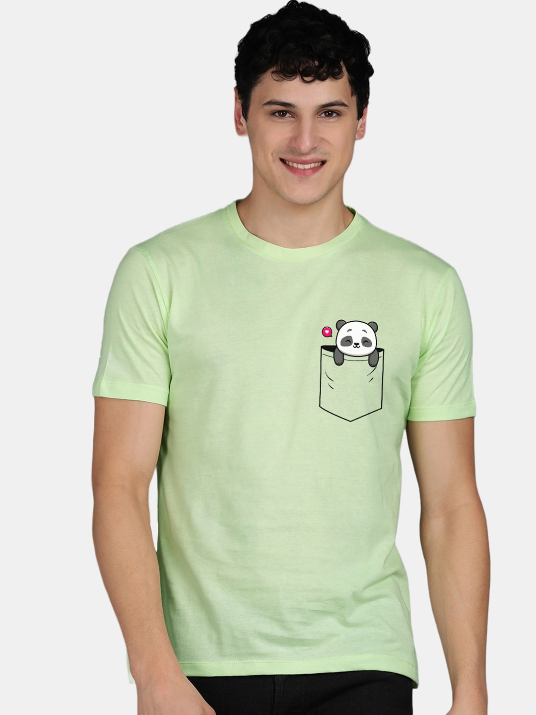 

Wyld Sprog Graphic Printed Pure Cotton T-Shirt, Lime green
