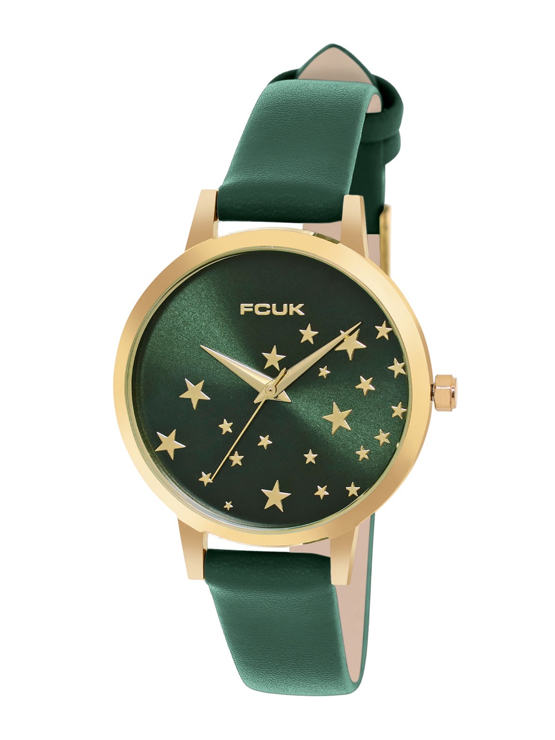 

FCUK Women Printed Dial & Leather Straps Analogue Watch FK00024E, Green