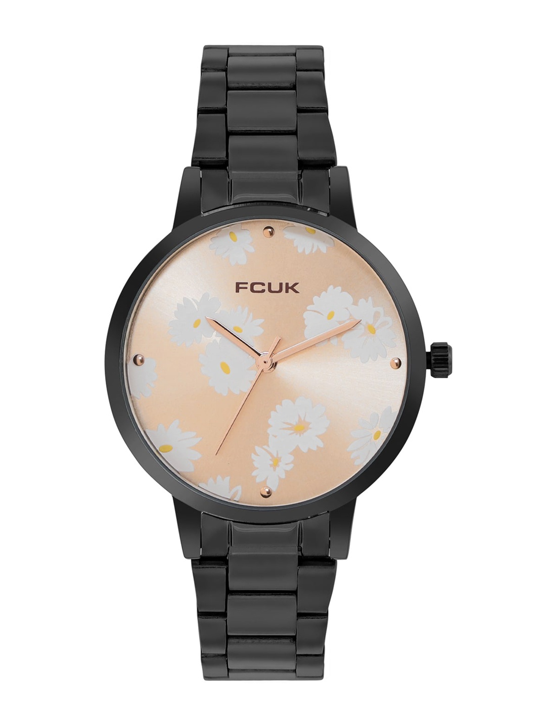 

FCUK Women Embellished Dial & Stainless Steel Bracelet Style Straps Analogue Watch FK00022C, Rose