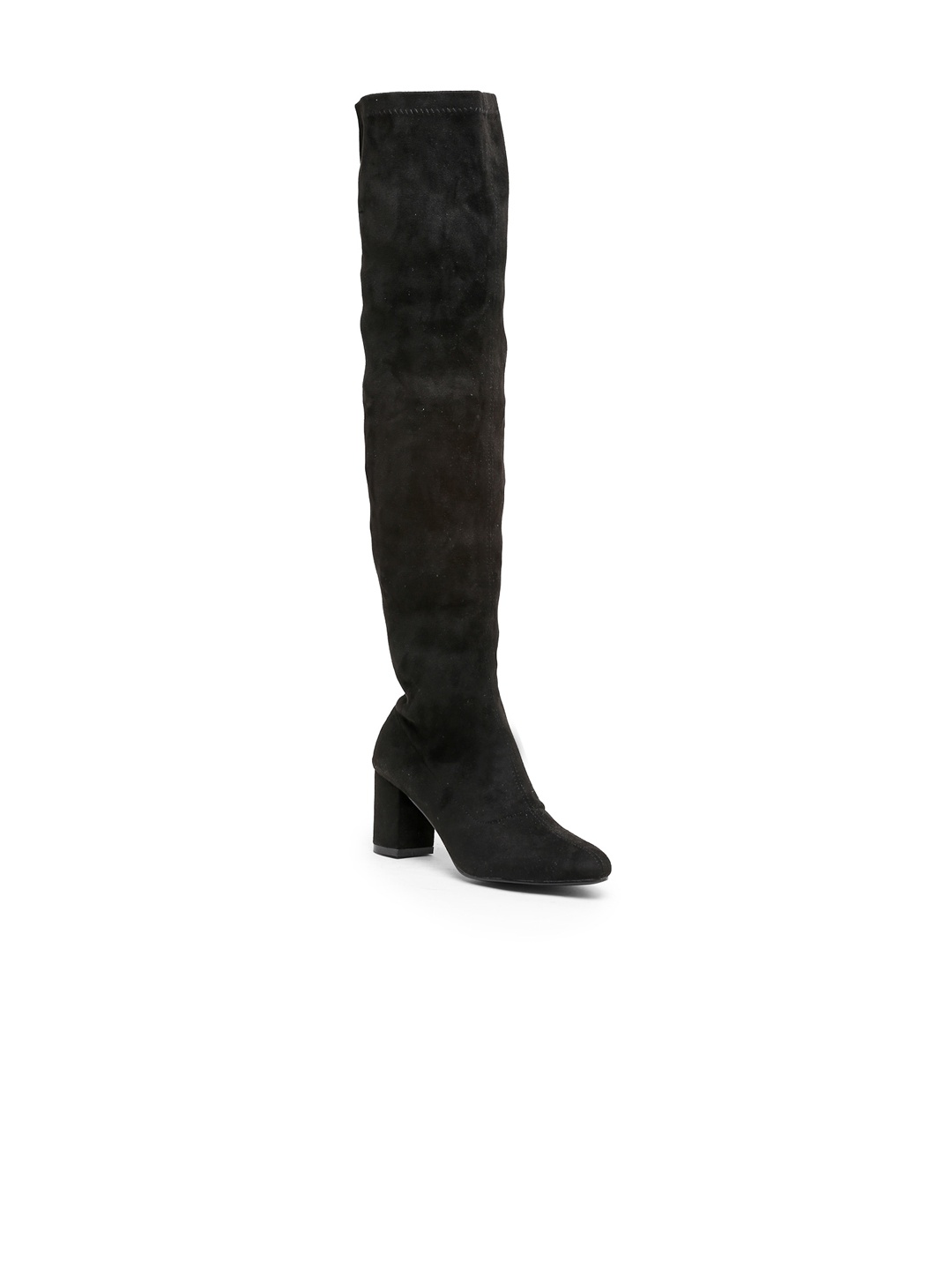 

Flat n Heels Women High-Top Slouchy Boots, Black