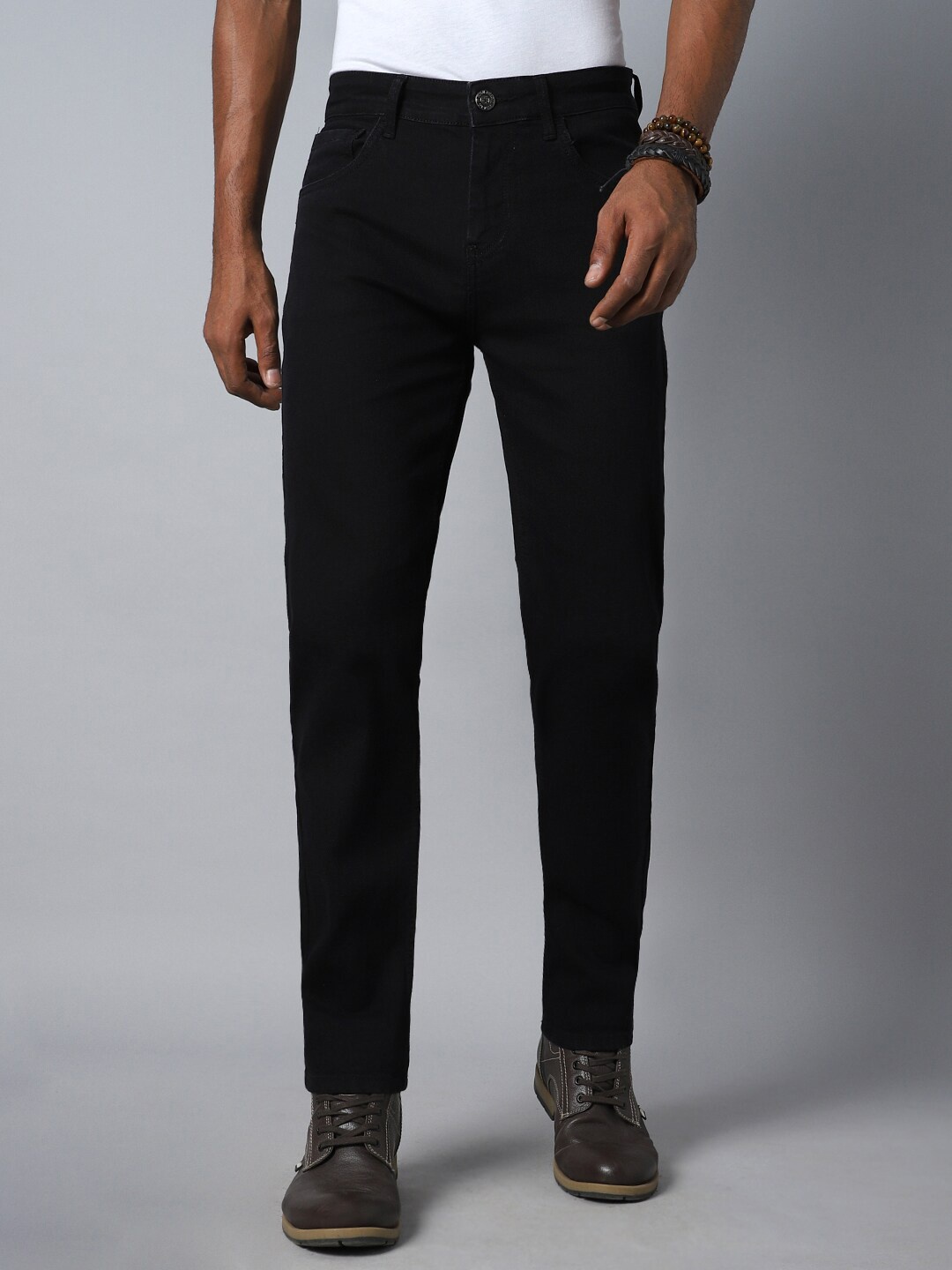 

High Star Men Black Straight Fit Stretchable Jeans