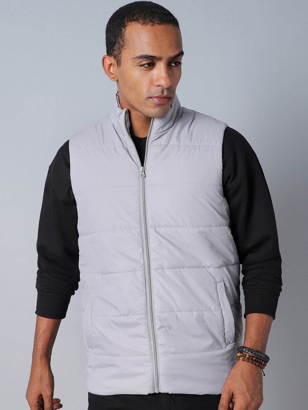 

High Star Men Grey Outdoor Padded Jacket