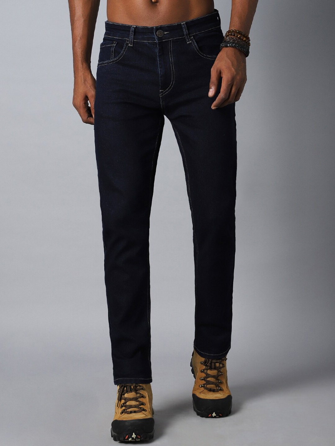 

High Star Men Blue Straight Fit Stretchable Jeans