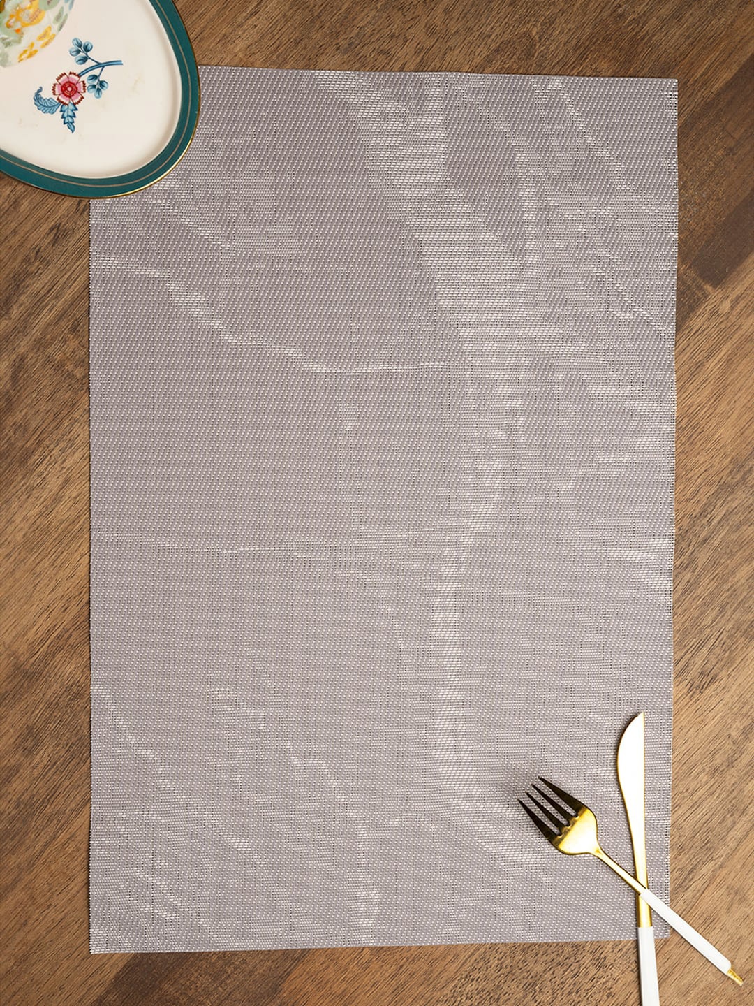 

MARKET99 Grey 4 Pieces Rectangular Shaped Marble Pattern Print Table Placemats