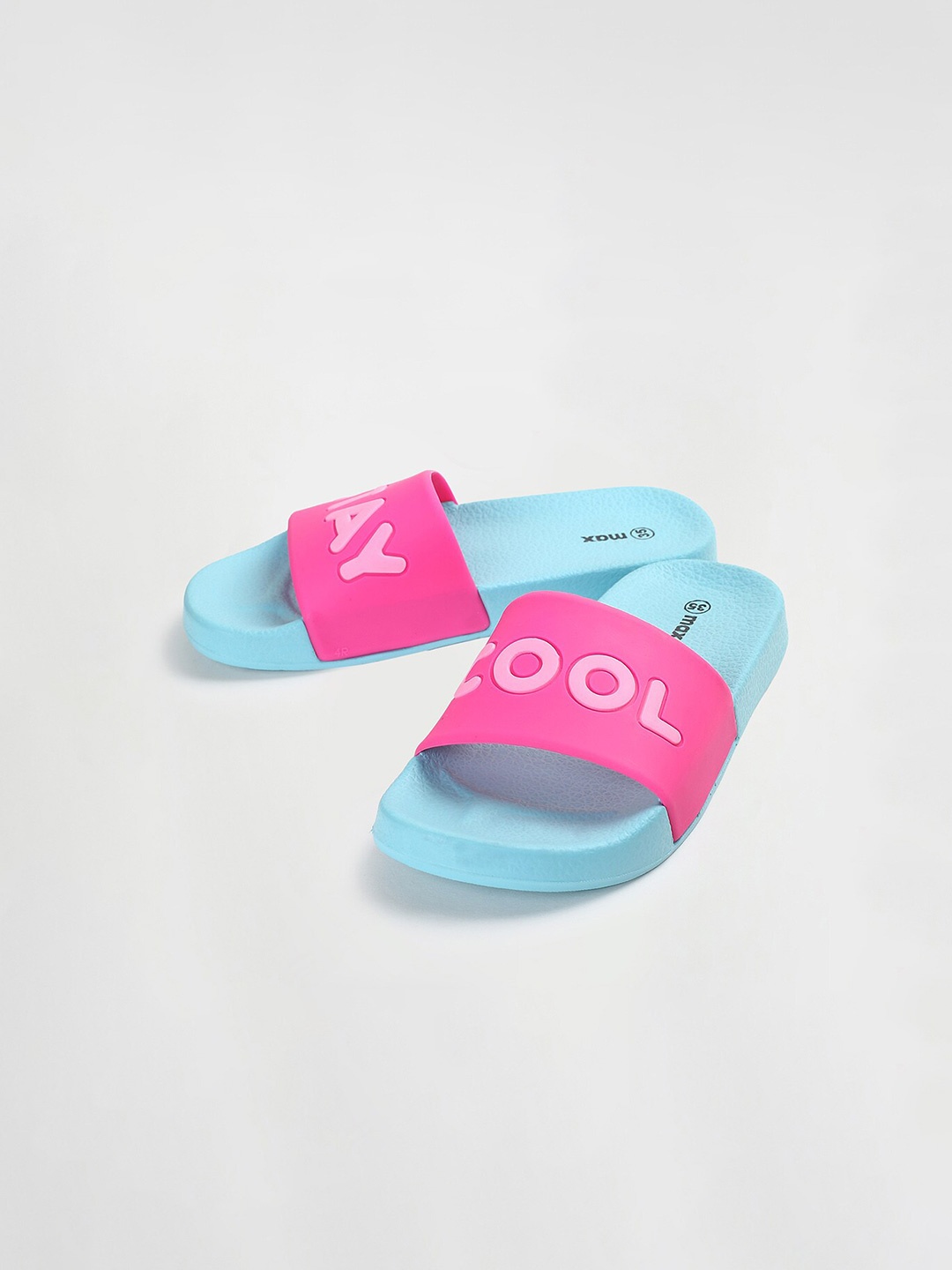 

max Girls Printed Sliders, Blue