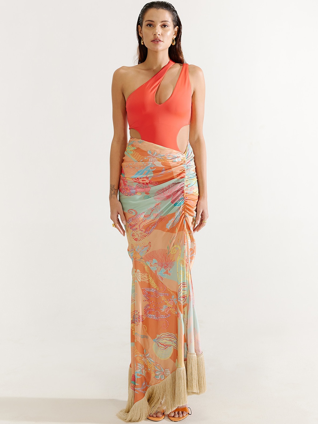 

Tizzi Abstract Printed Swimwear Sarong, Orange