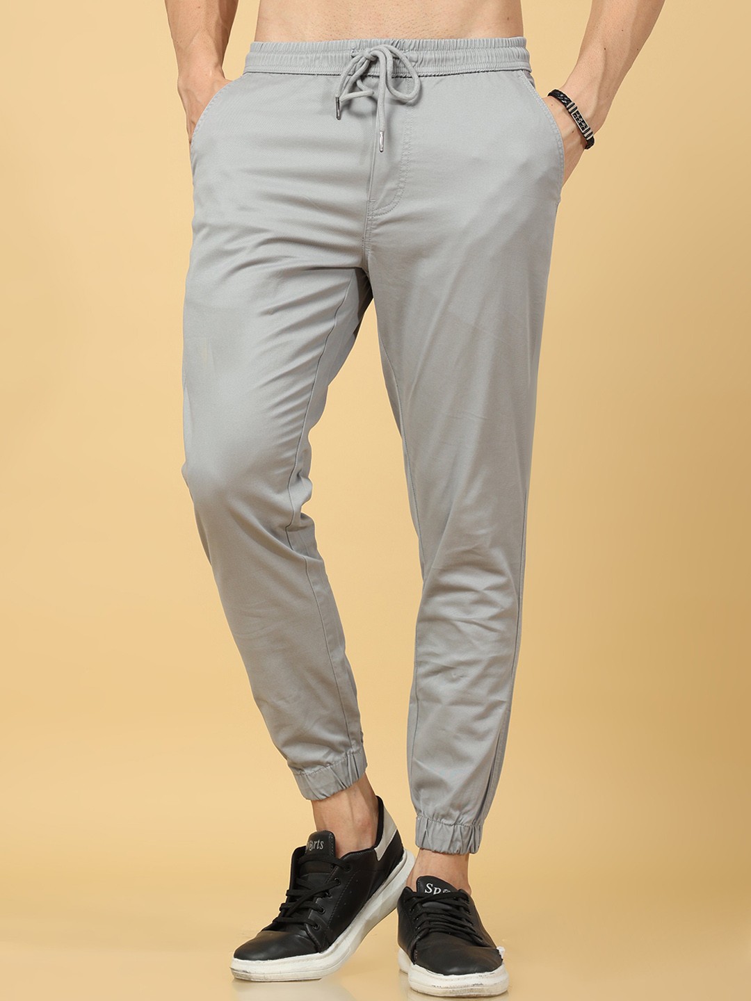 

Tailoraedge Men Relaxed Slim Fit Joggers Trousers, Grey