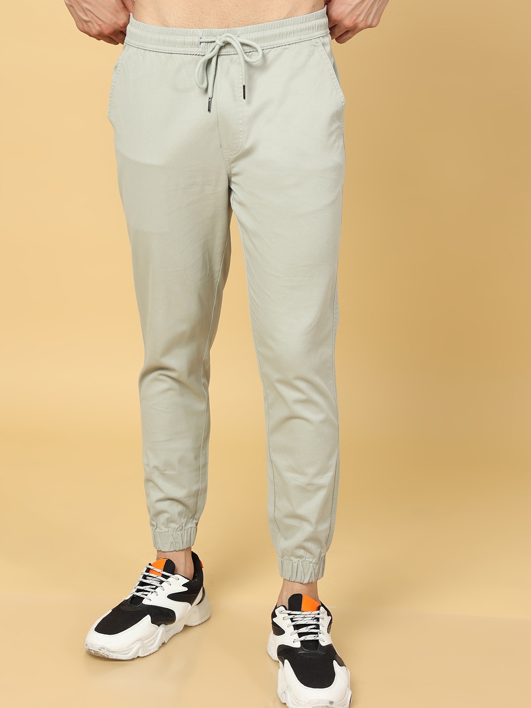 

Tailoraedge Men Relaxed Slim Fit Joggers Trousers, Green