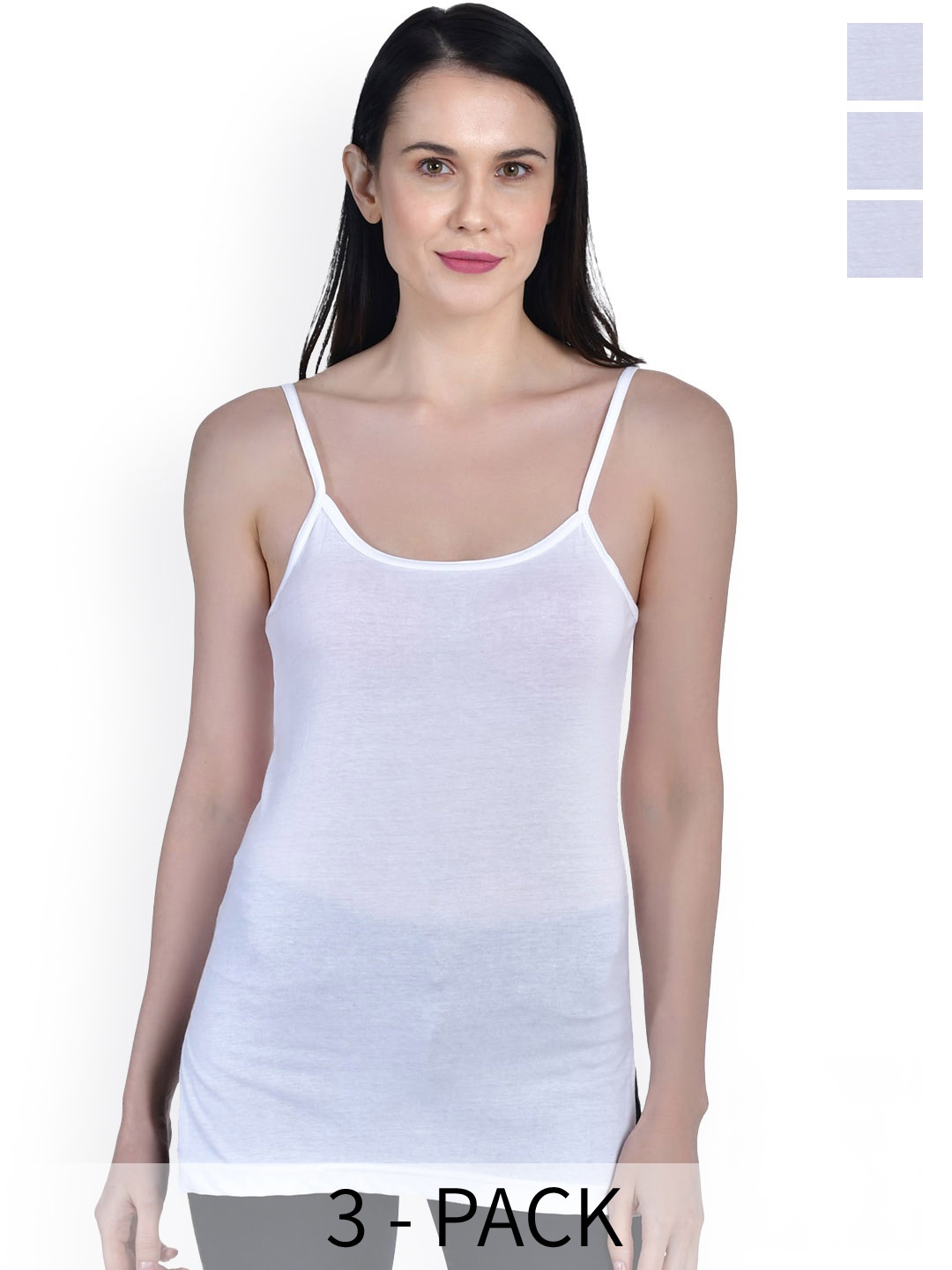 

Aimly Pack Of 3 Cotton Camisoles, White