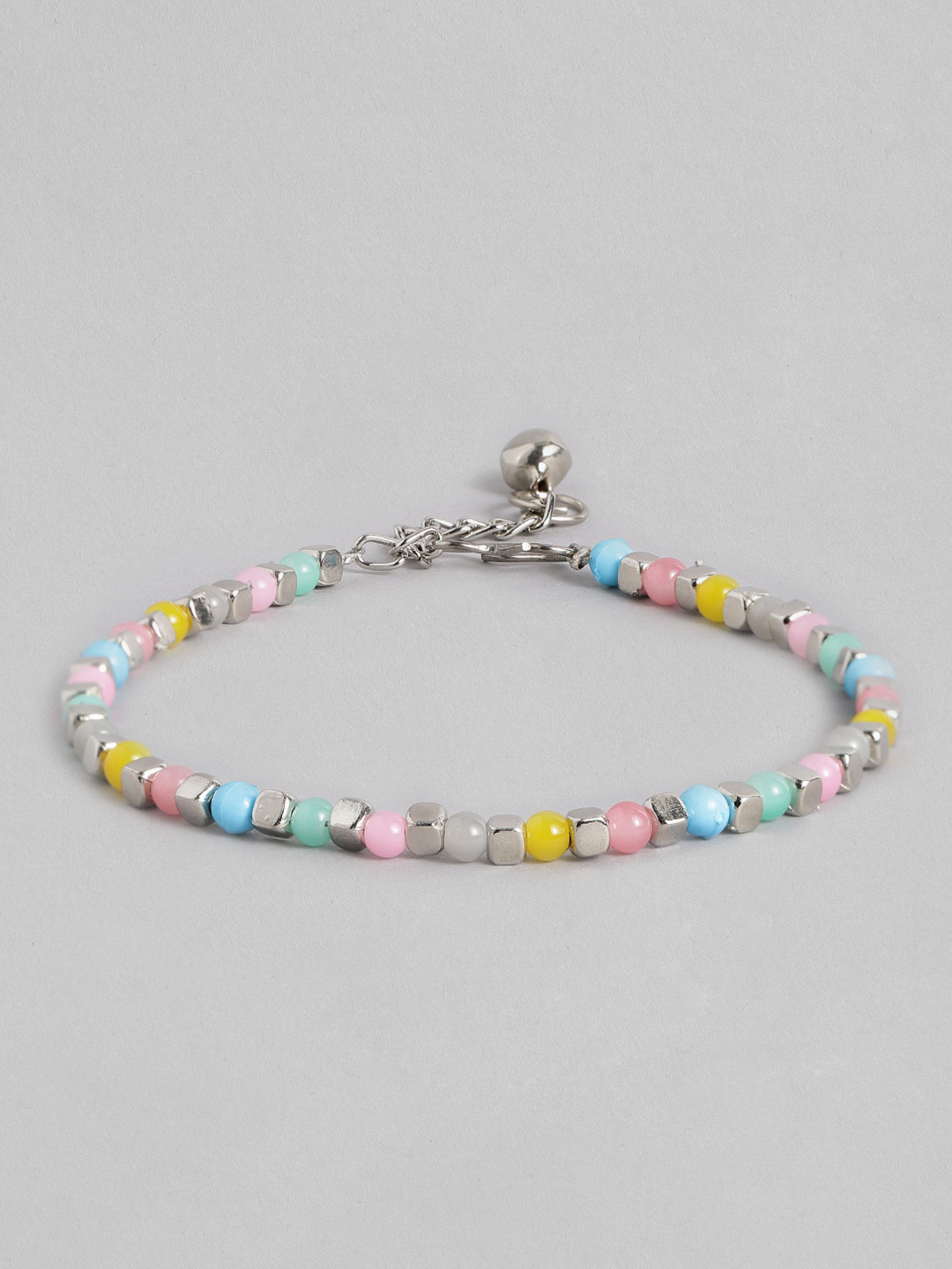 

Anouk Women Silver-Plated Beads Studded Anklet, Multi