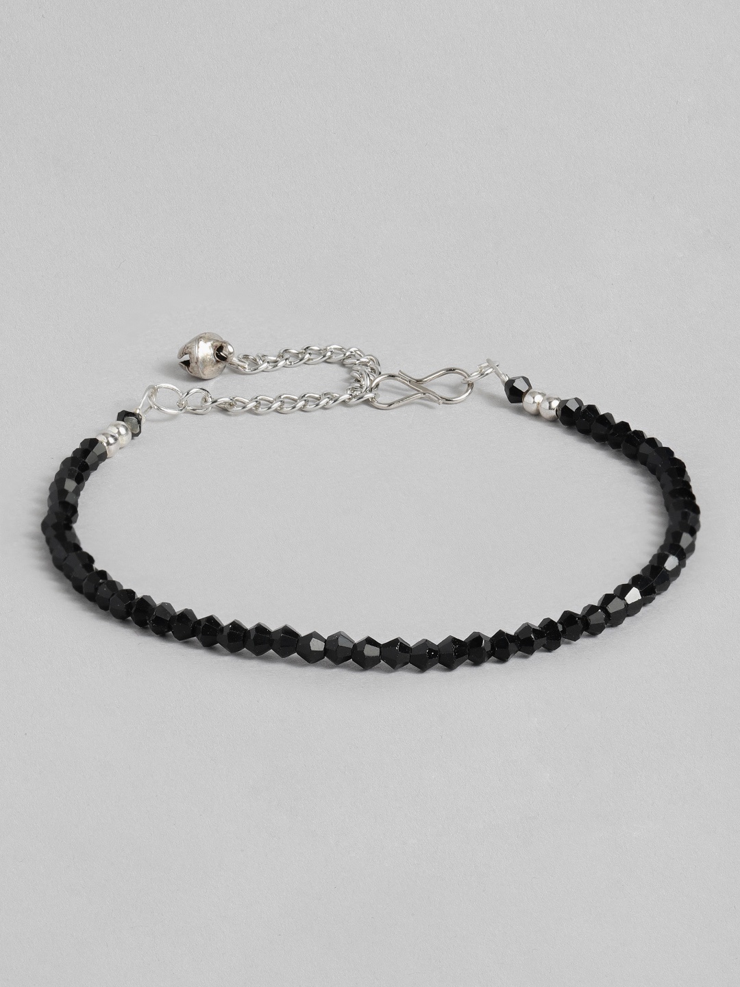 

Anouk Silver-Plated Artificial Stones Anklet, Black