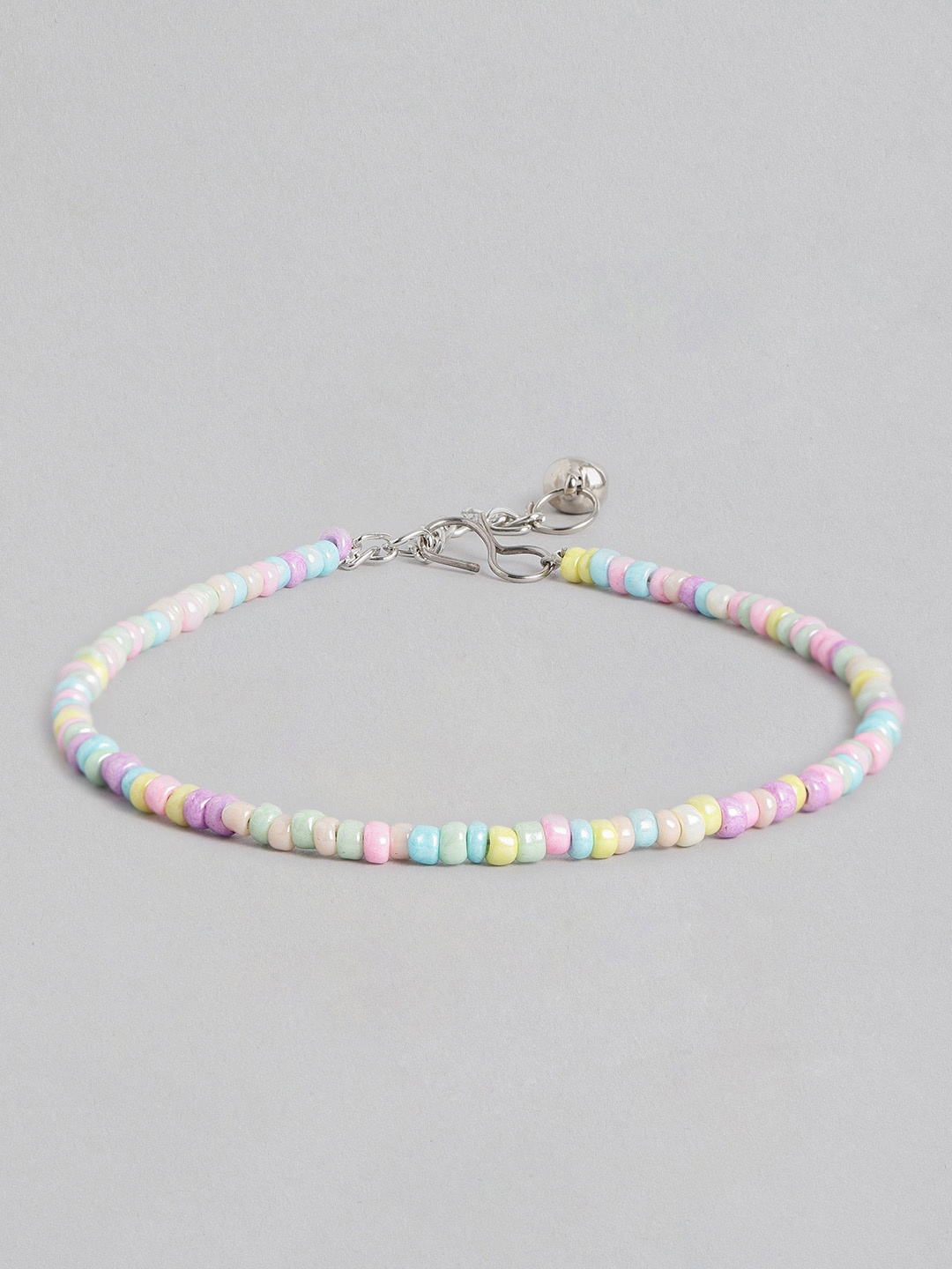 

Anouk Women Silver-Plated Beads Studded Anklet, Multi