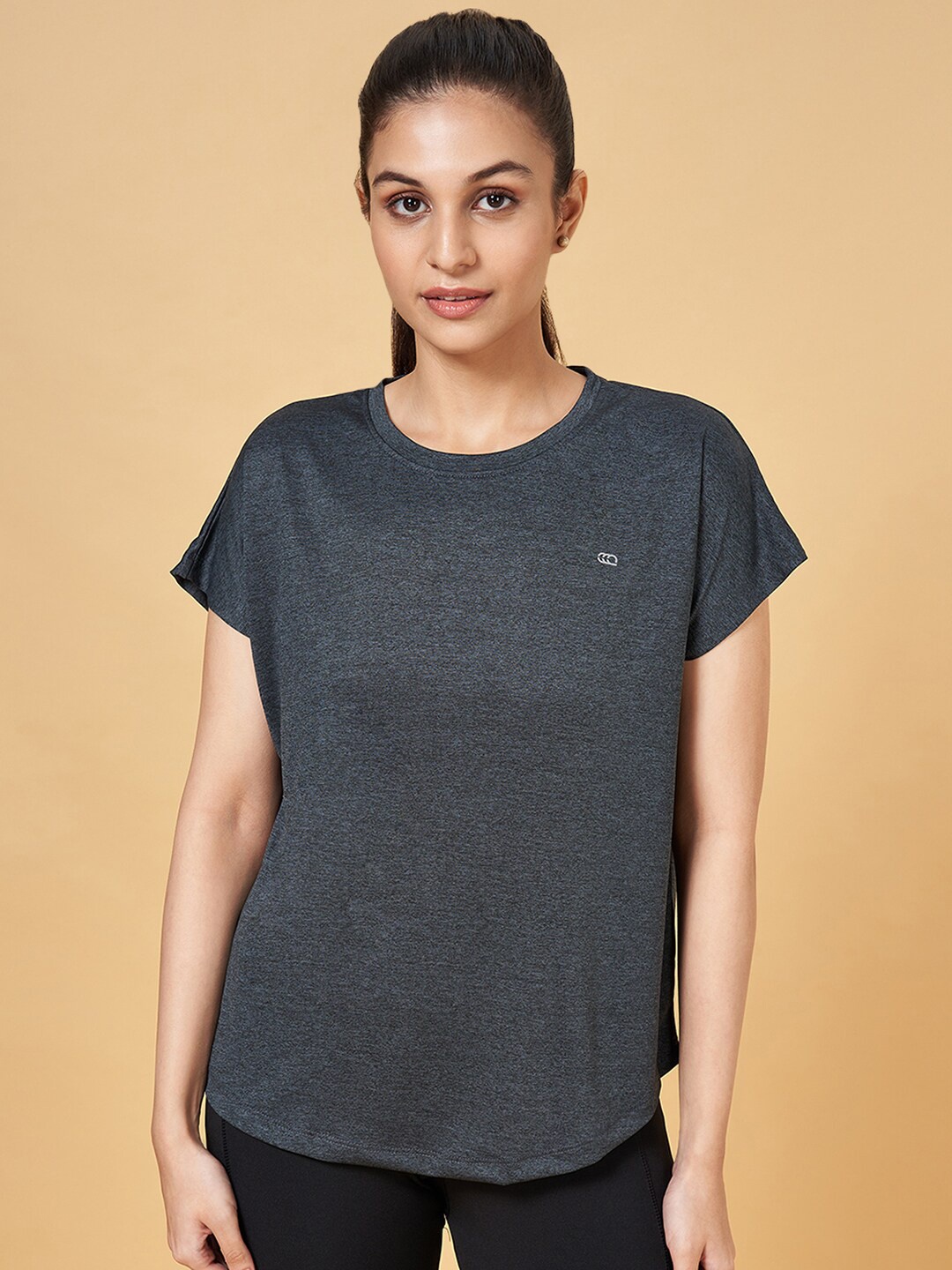 

Ajile by Pantaloons Round Neck Extended Sleeves T-shirt, Black