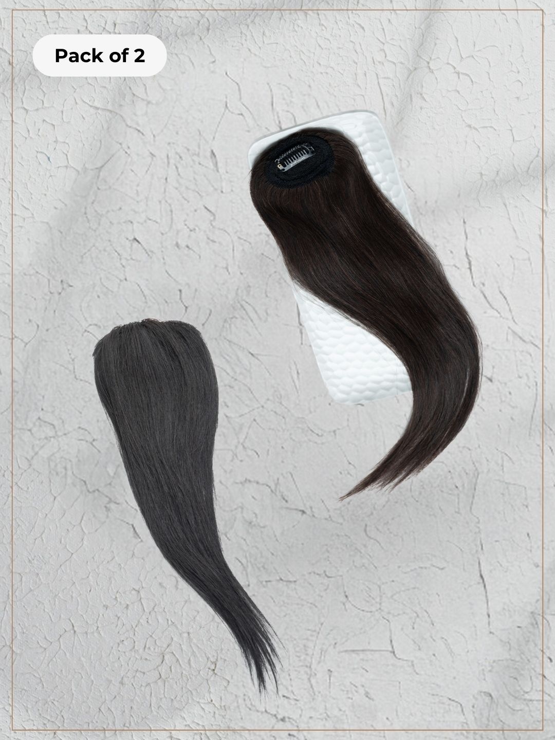 

HAIR ORIGINALS Women Set of 2 100% Natural Human Hair Invisible Patch - Natural Black