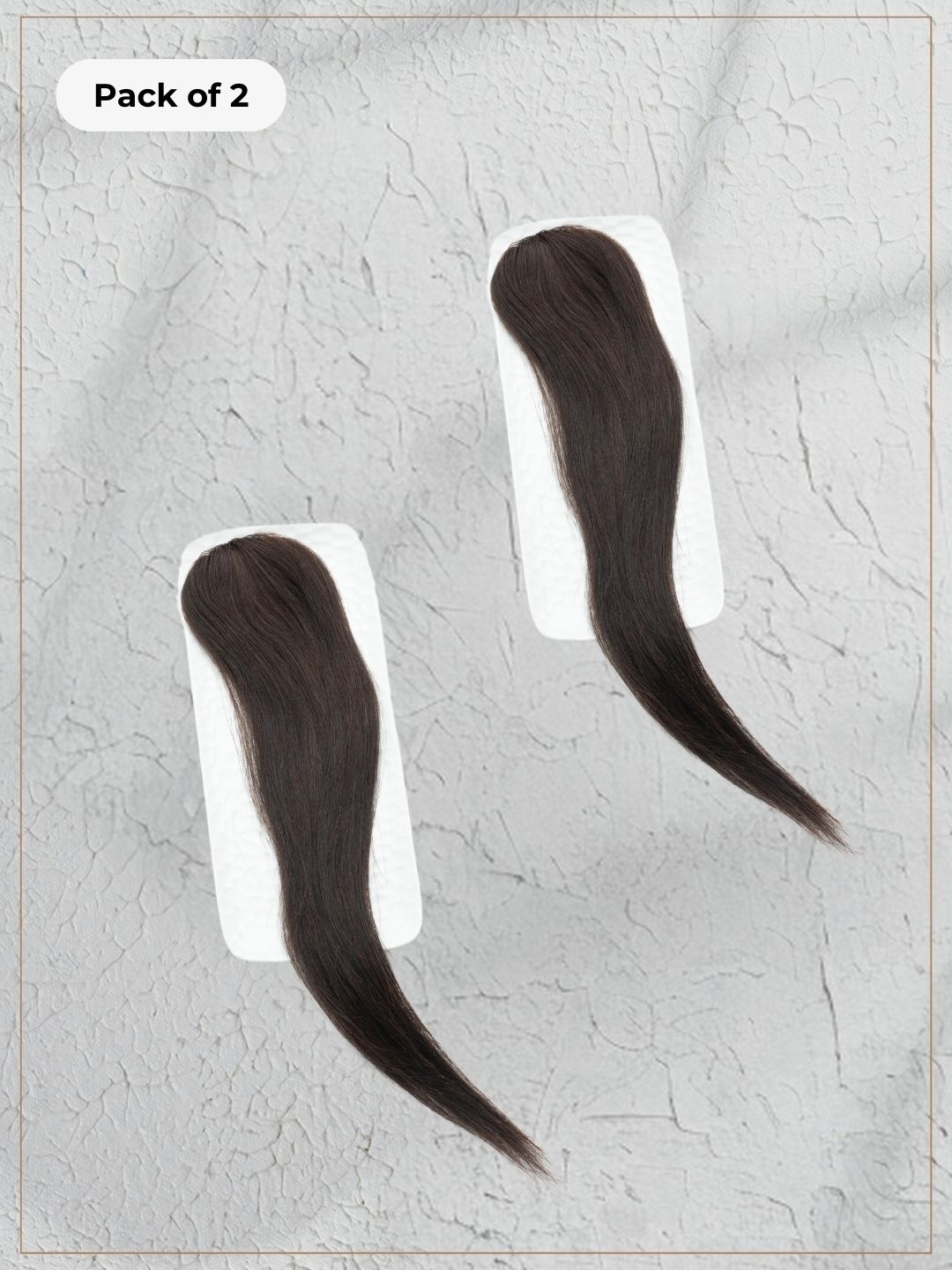 

HAIR ORIGINALS Women Set of 2 100% Natural Human Hair Invisible Patch - Natural Brown