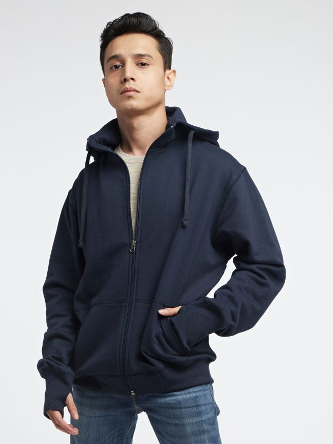 

Kosha Fleece Lined Hooded Sweatshirt, Navy blue