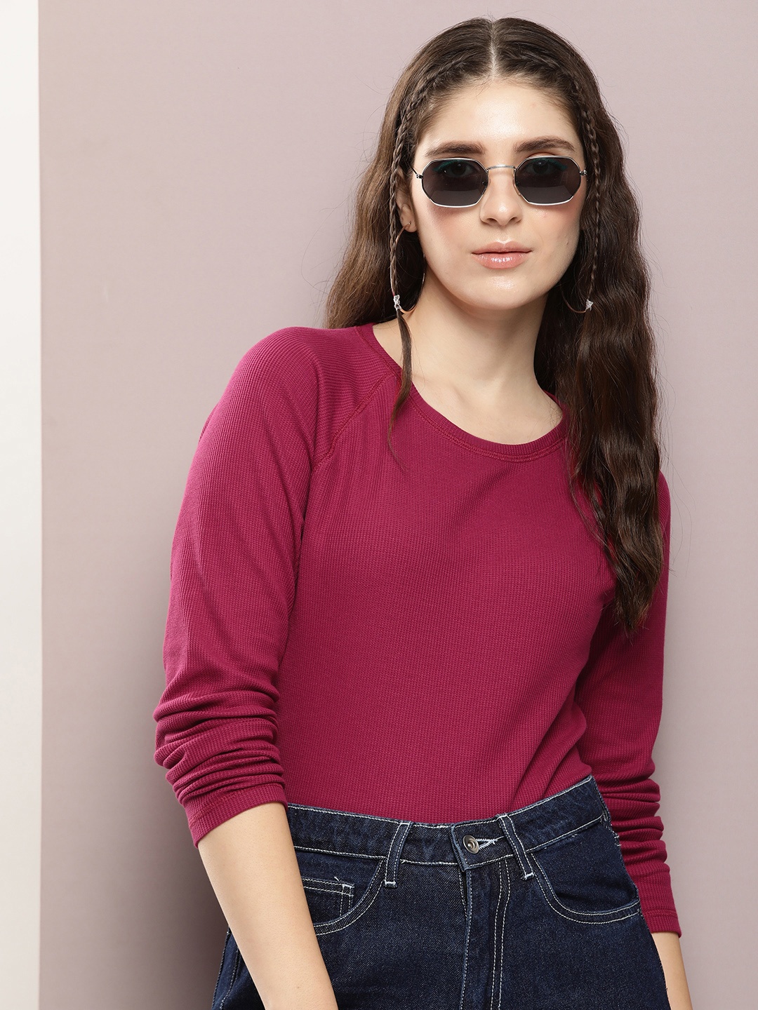 

Kook N Keech Women Solid Cotton T-shirt, Pink