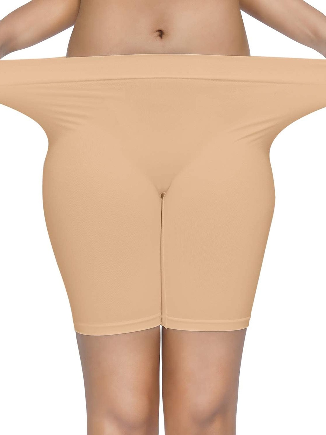 

MYSHA Women Beige High-Rise Cycling Sports Shorts