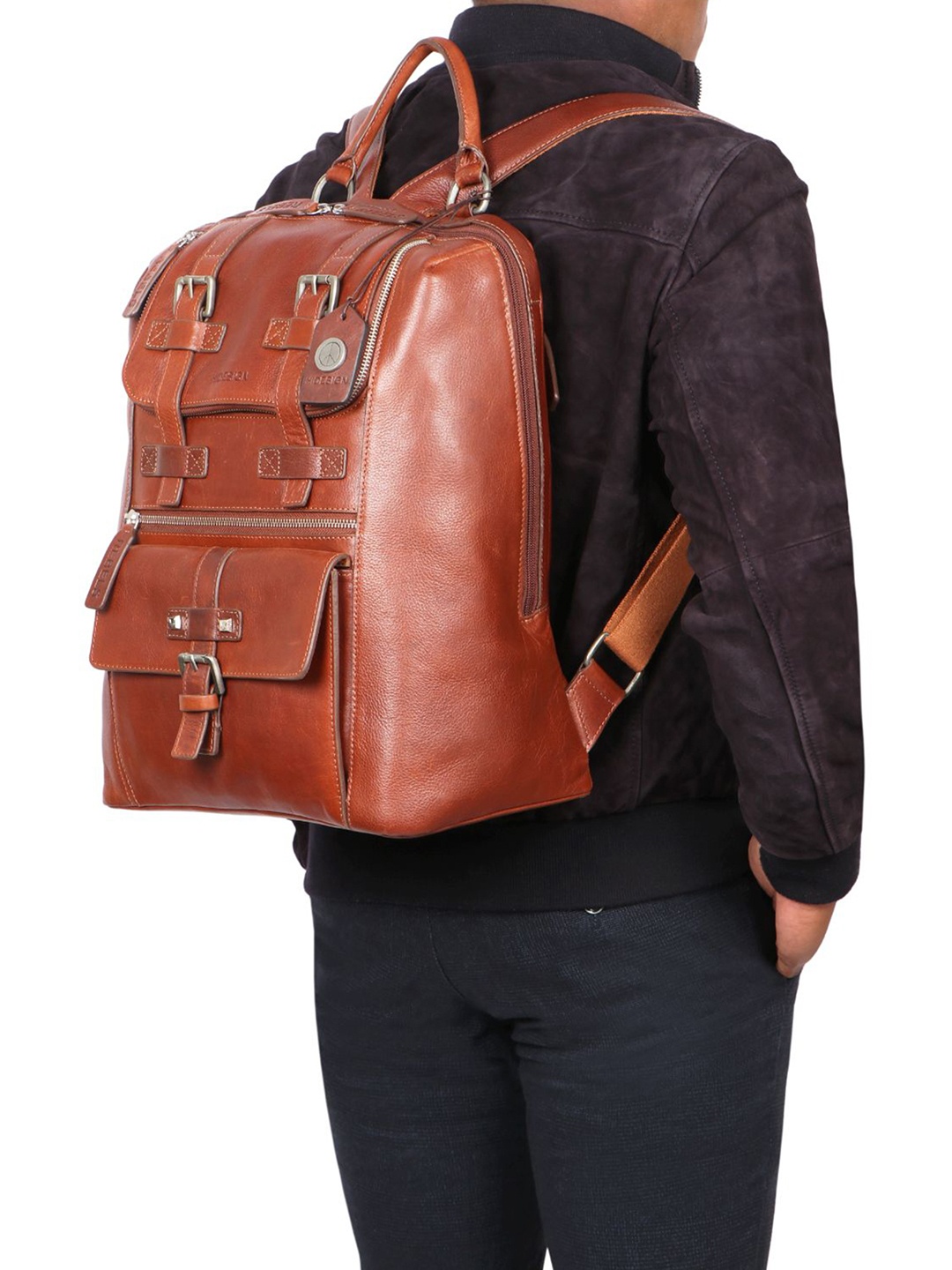 

Hidesign Ergonomic Leather Backpack, Tan