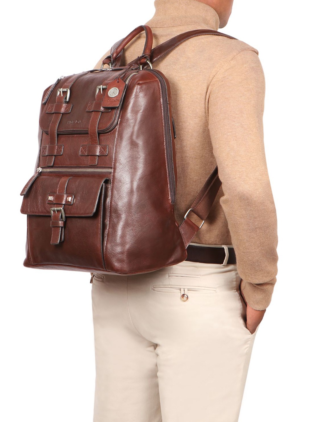 

Hidesign Leather Backpack Up to 15 inch, Brown