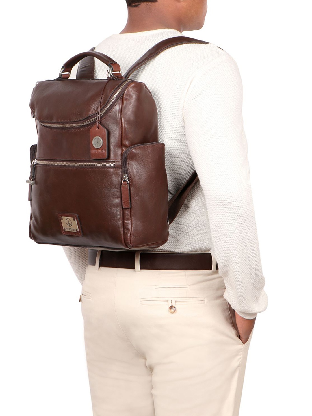 

Hidesign Leather Backpack, Brown