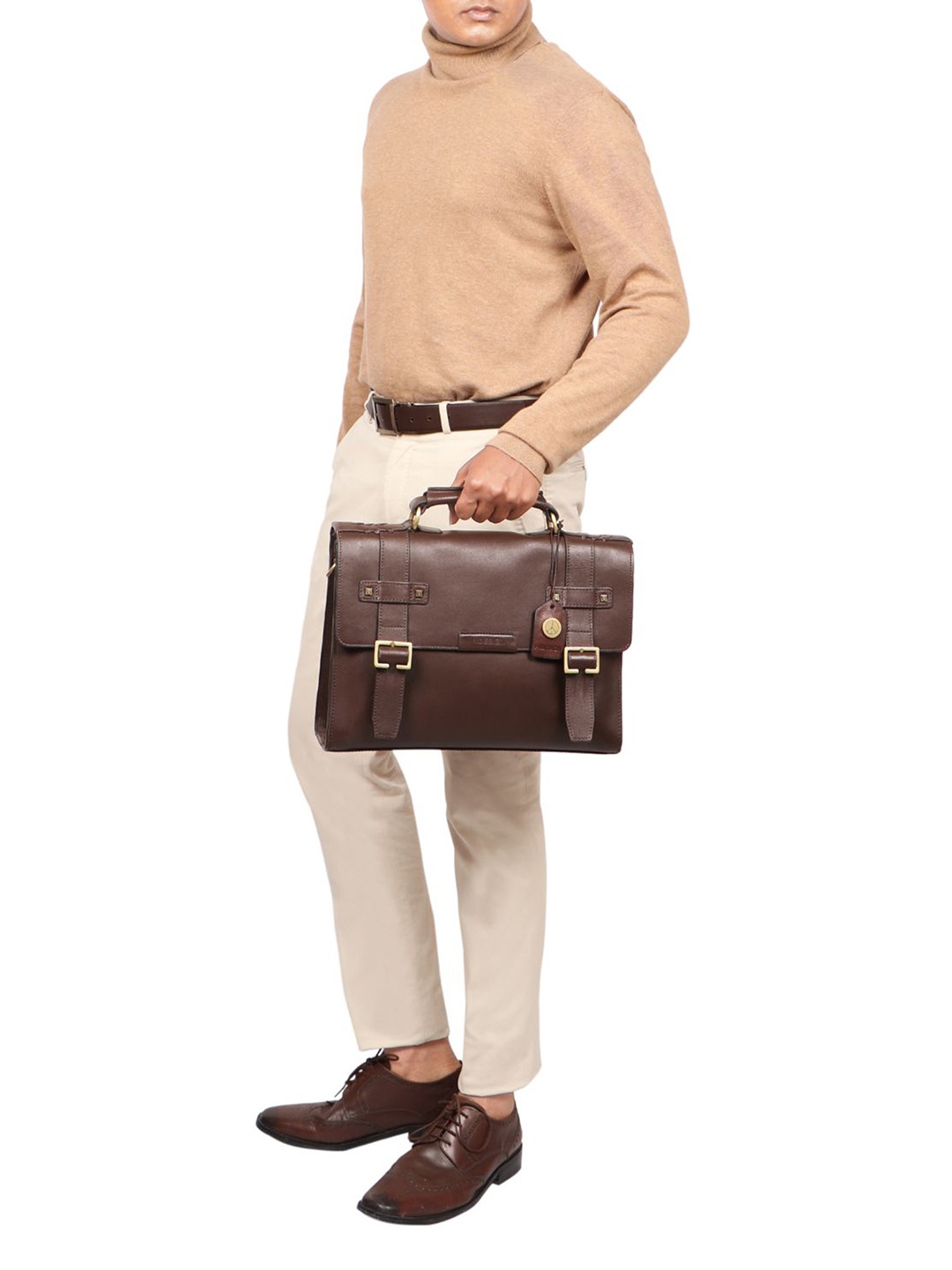

Hidesign Leather Messenger Bag, Brown