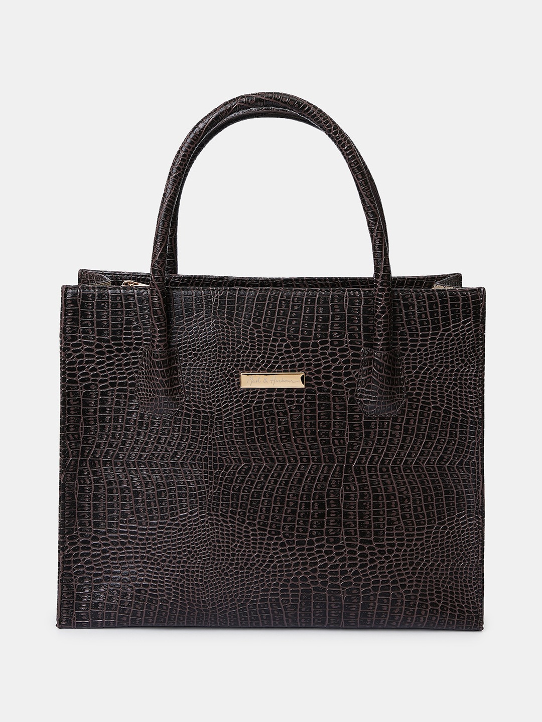 

Mast & Harbour Animal Textured Structured Handheld Bag, Brown