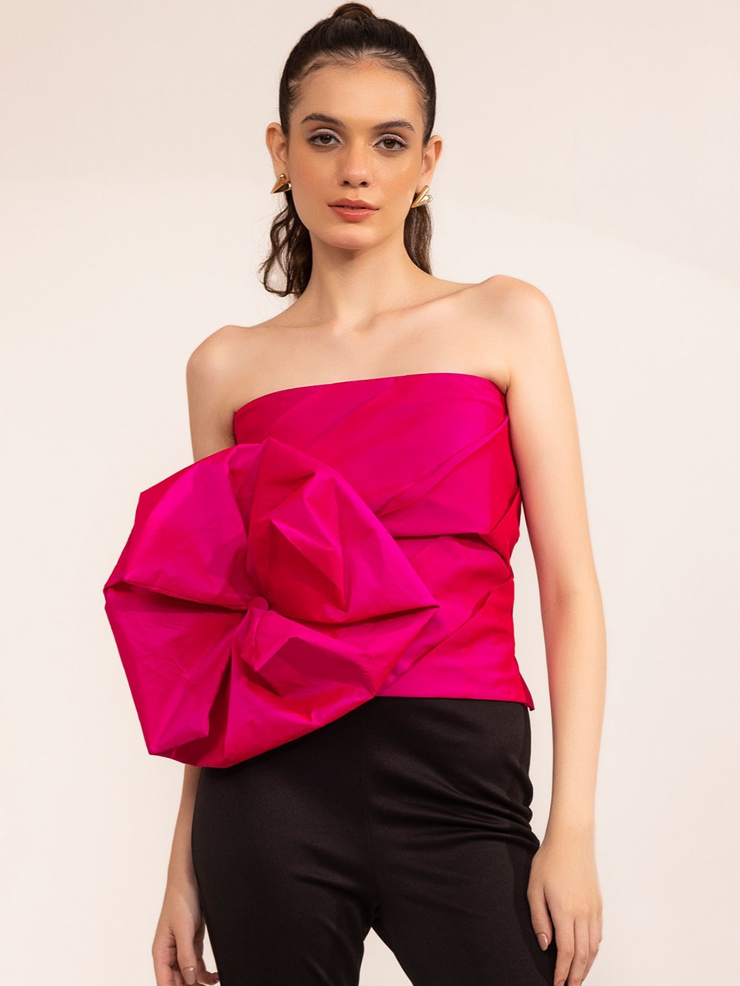 

KAORI BY SHREYA AGARWAL Strapless Twisted Tube Top, Pink