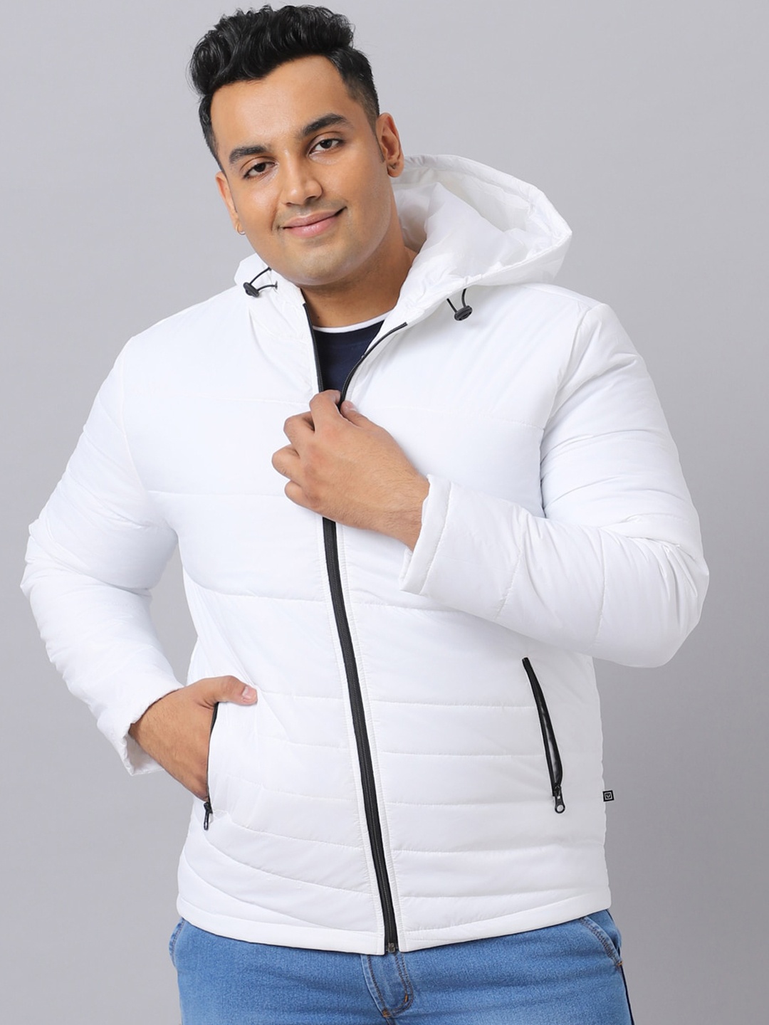 

Urbano Plus Men Hooded Puffer Jacket, White