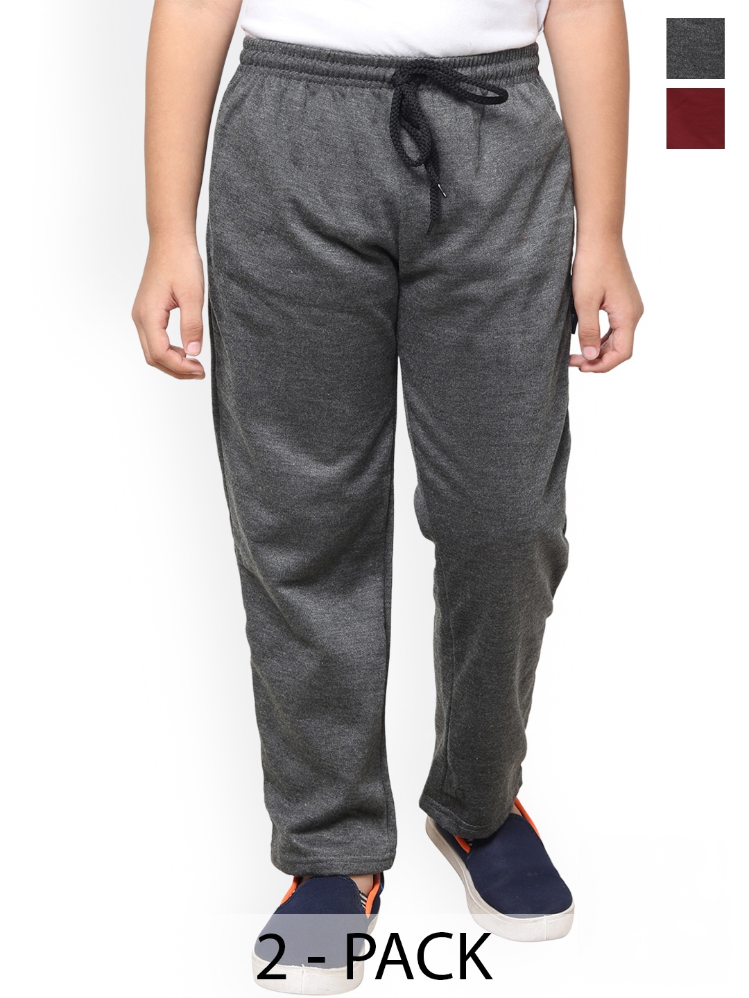

IndiWeaves Boys Pack of 2 Mid-Rise Track Pants, Maroon