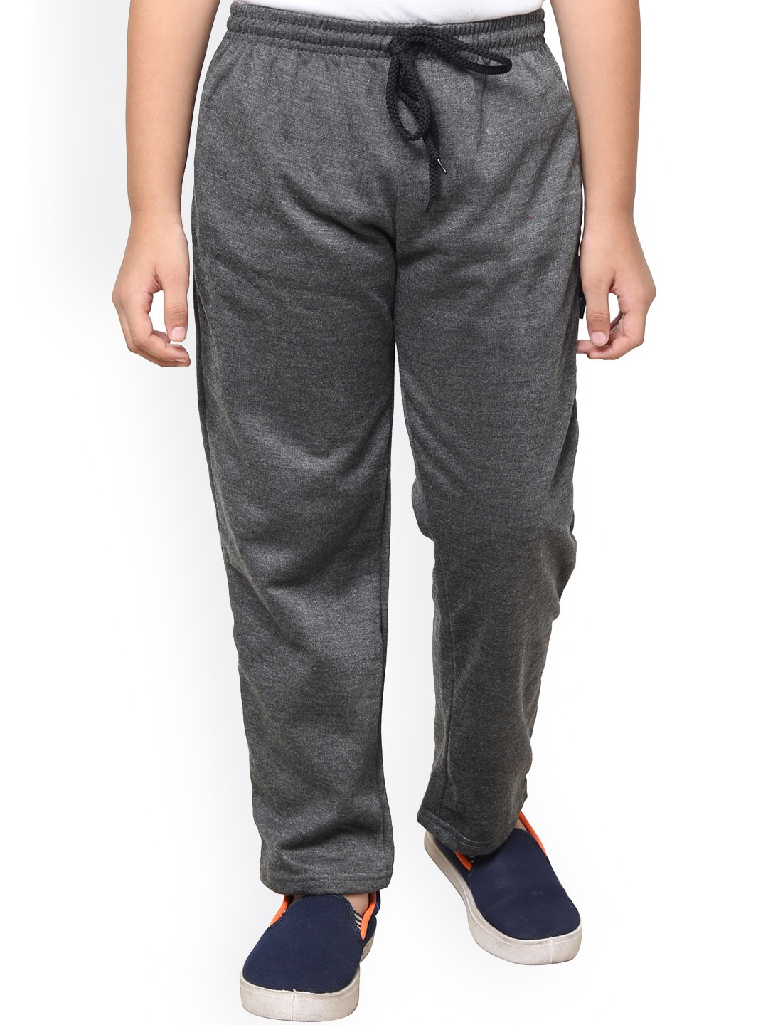 

IndiWeaves Boys Side Pockets Fleece Track Pants, Grey