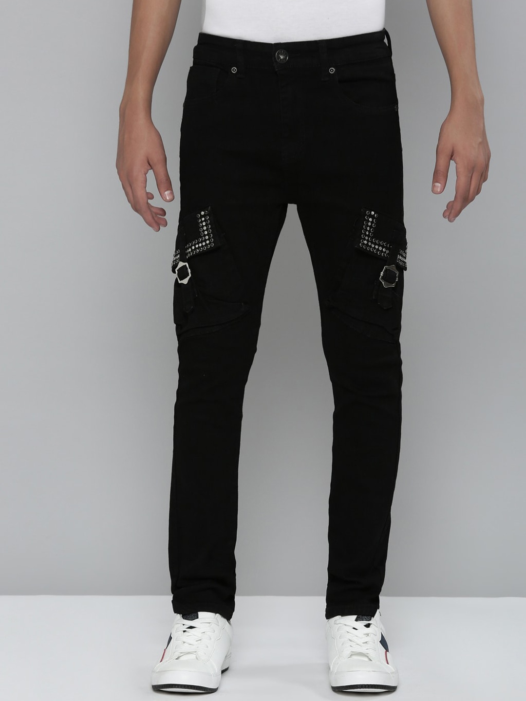 

WAIMEA Boys Black Hollywood Skinny Fit Mildly Distressed Stretchable Jeans