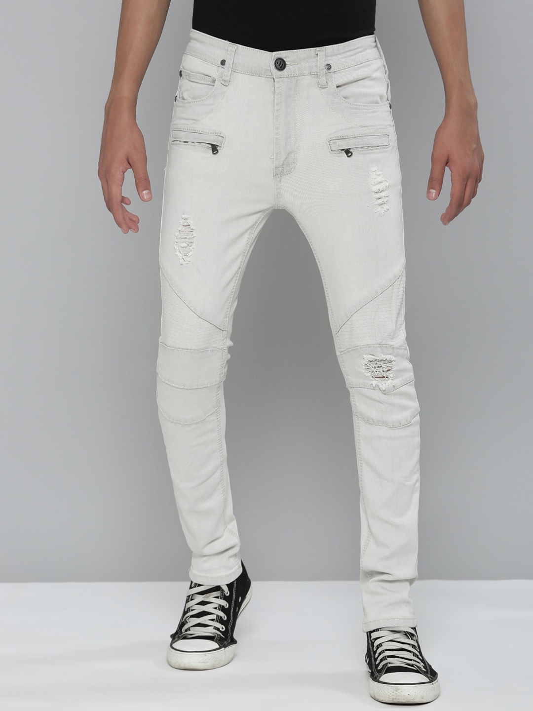 

WAIMEA Boys Grey Hollywood Skinny Fit Mildly Distressed Stretchable Jeans