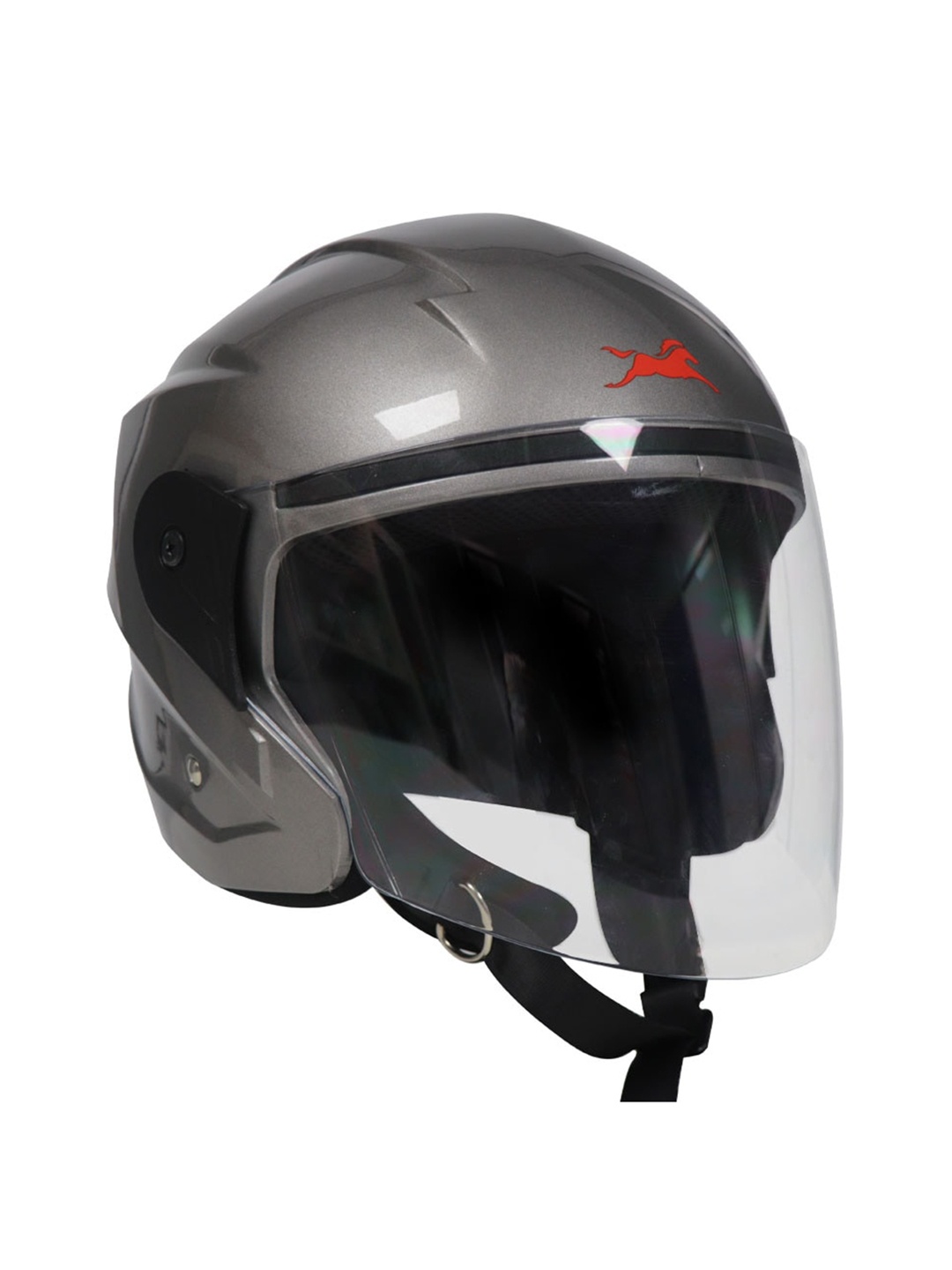 

TVS Iqube HF ARC Men Open Face Helmet, Grey melange