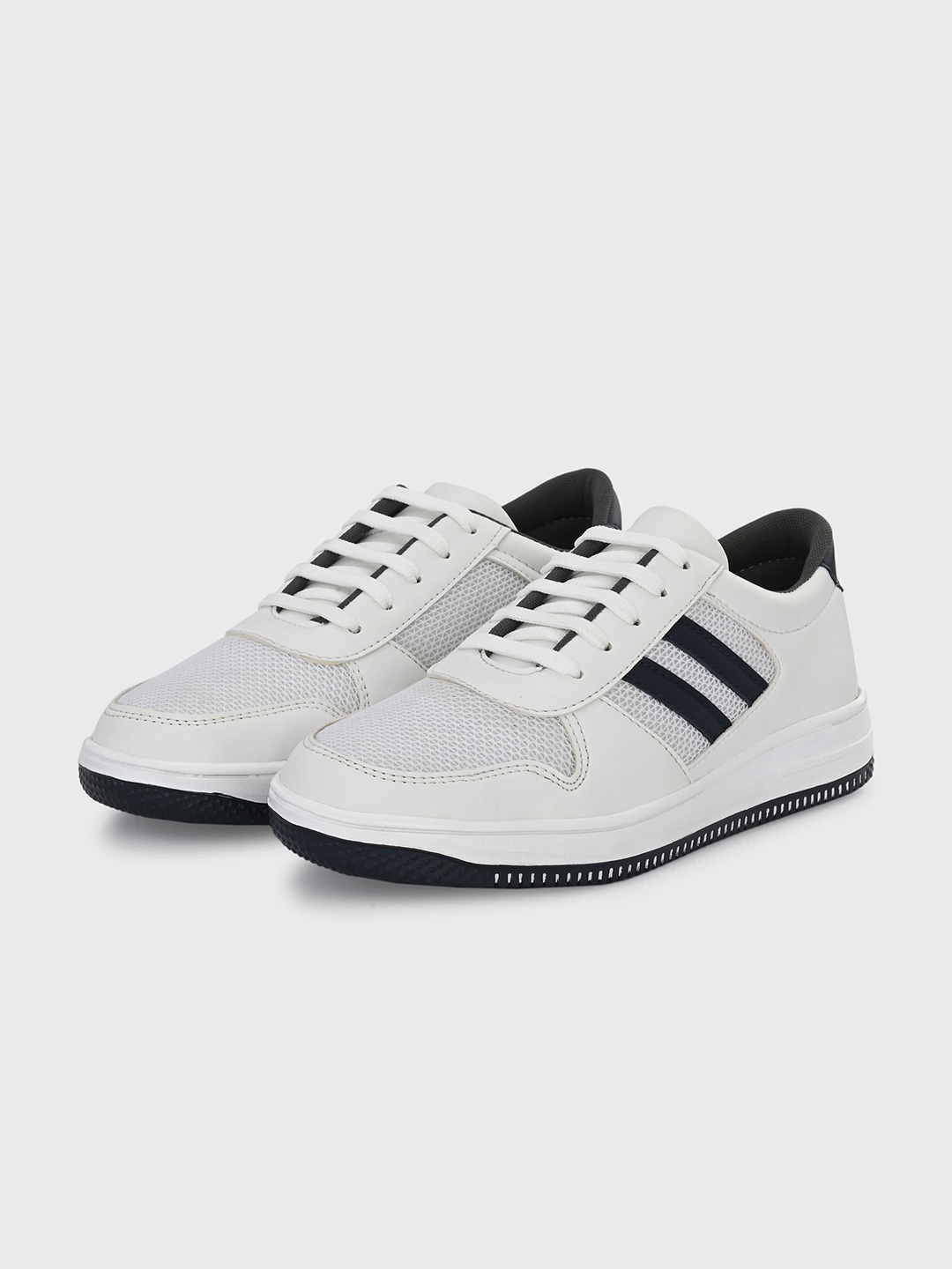 

Provogue Men Textured Lace-Up Sneakers, White