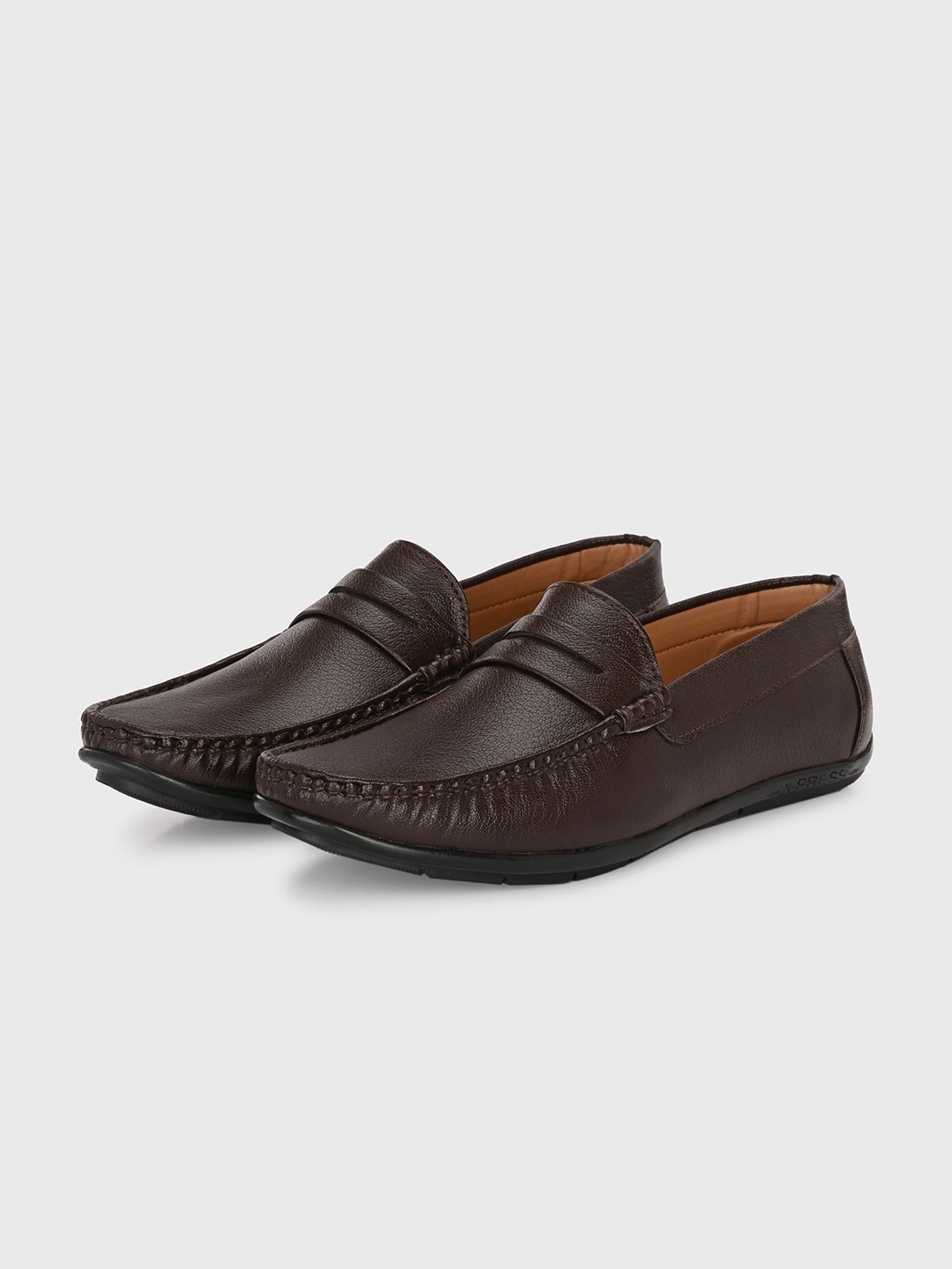 

Provogue Men Round Toe Penny Loafers, Brown