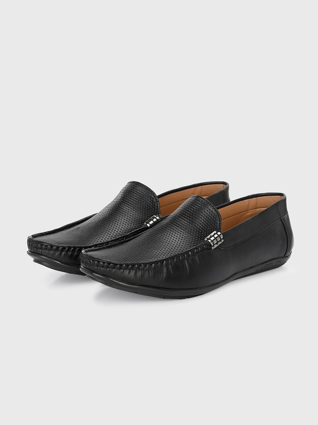 

Provogue Men Perforated Slip-On Loafers, Black