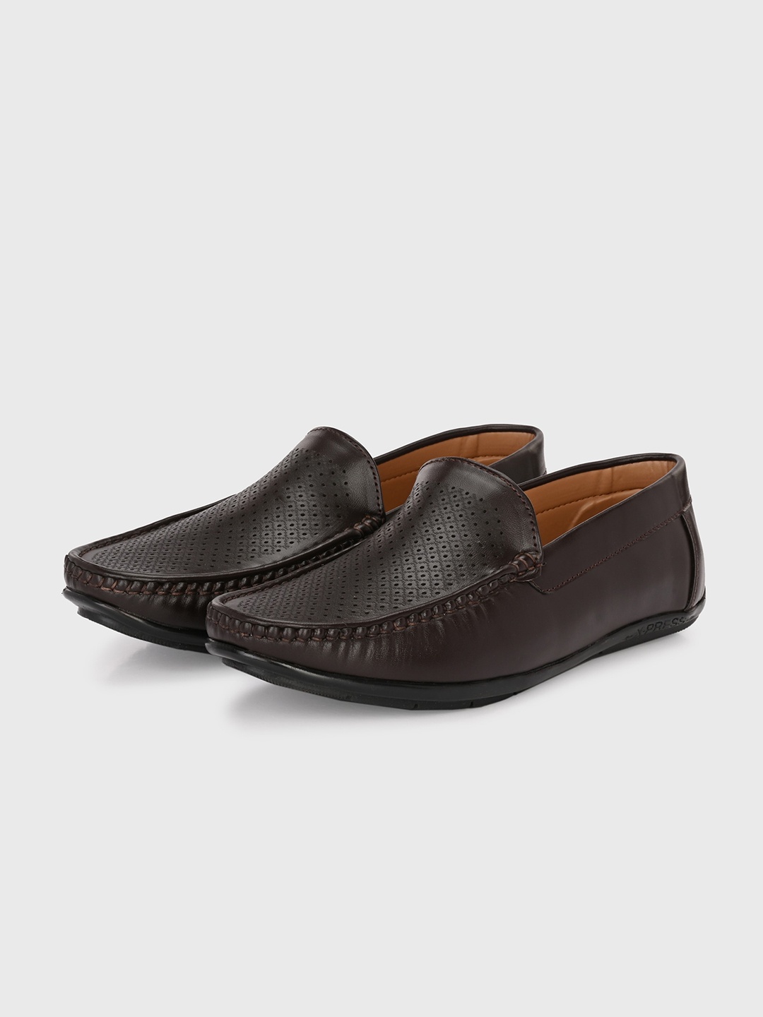 

Provogue Men Perforations Loafers, Coffee brown