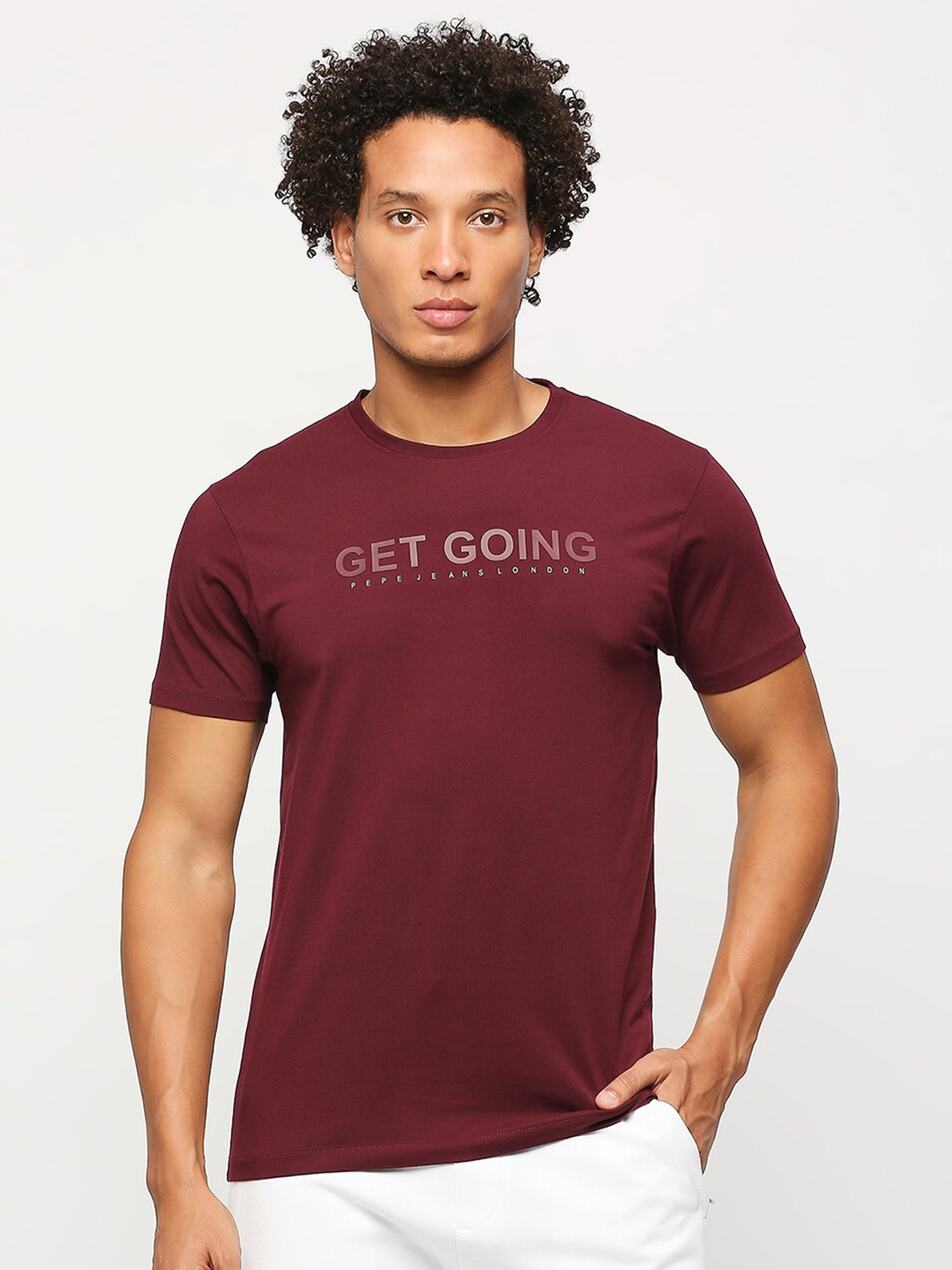 

Pepe Jeans Typography Printed Slim Fit T-shirt, Red