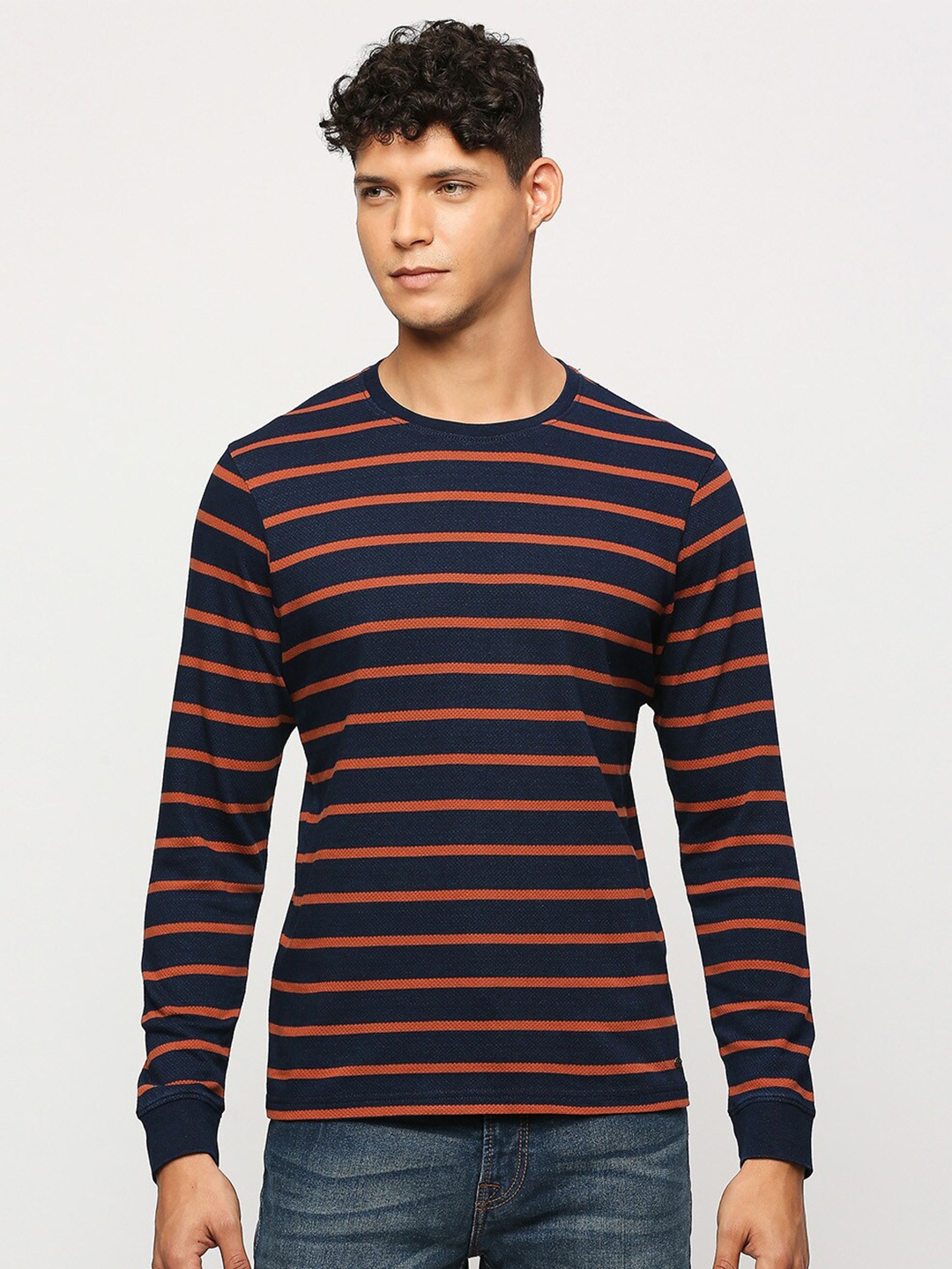 

Pepe Jeans Striped Pure Cotton Slim Fit T-shirt, Navy blue