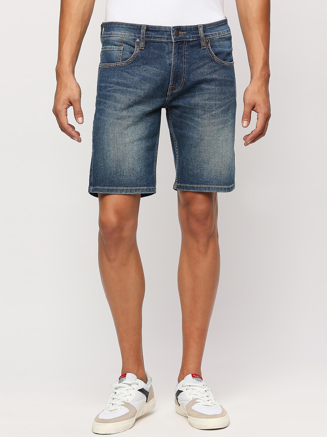

Pepe Jeans Men Blue Washed Denim Shorts Technology