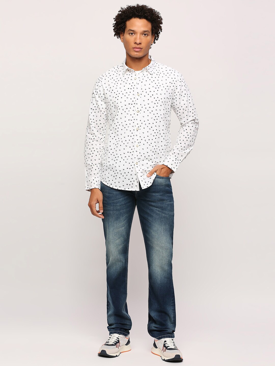 

Pepe Jeans Floral Printed Opaque Casual Shirt, White