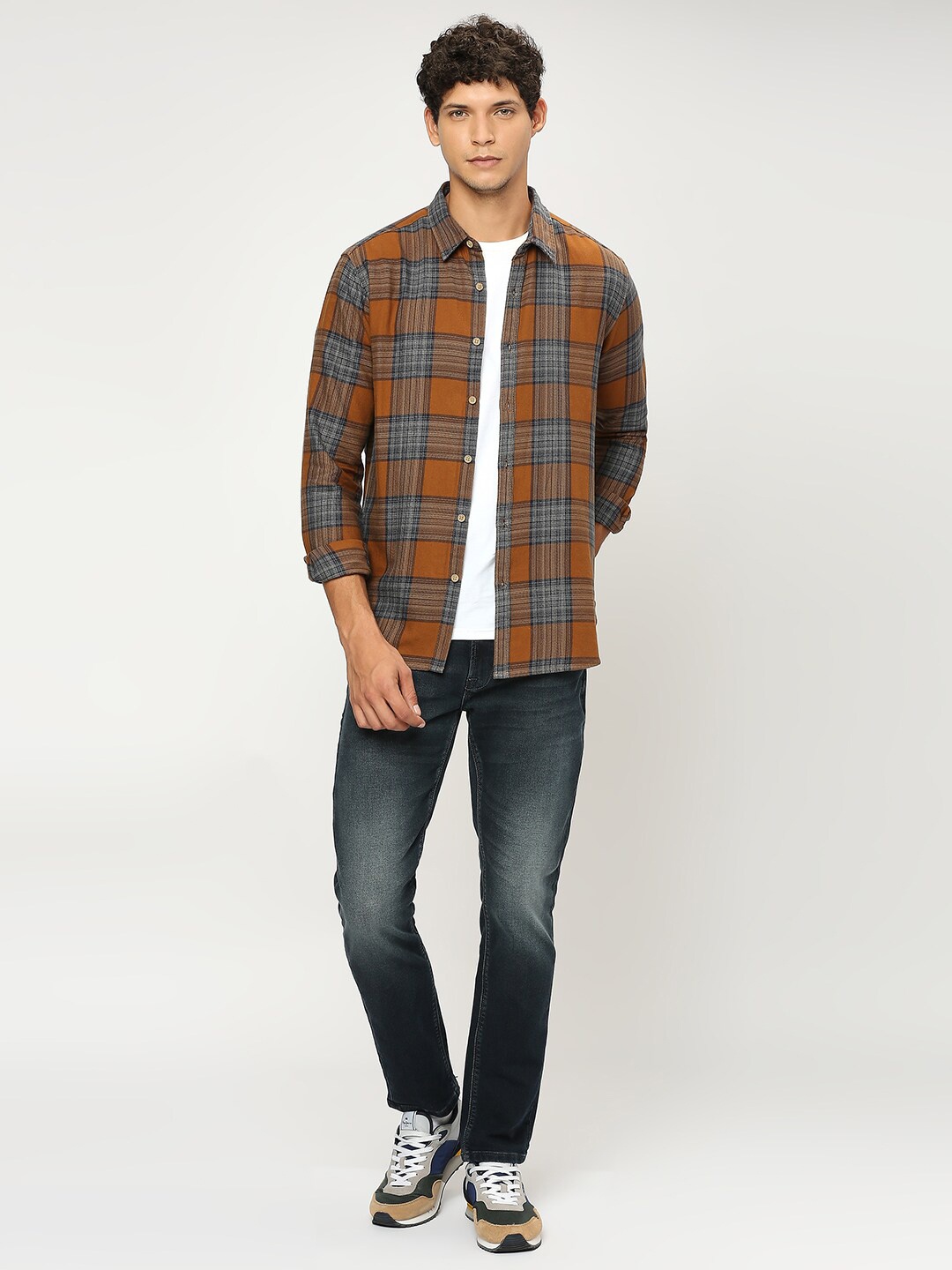 

Pepe Jeans Tartan Checks Opaque Pure Cotton Casual Shirt, Brown