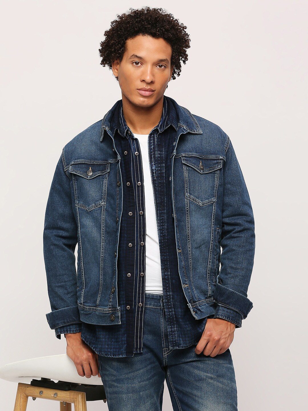 

Pepe Jeans Checked Pure Cotton Casual Shirt, Blue